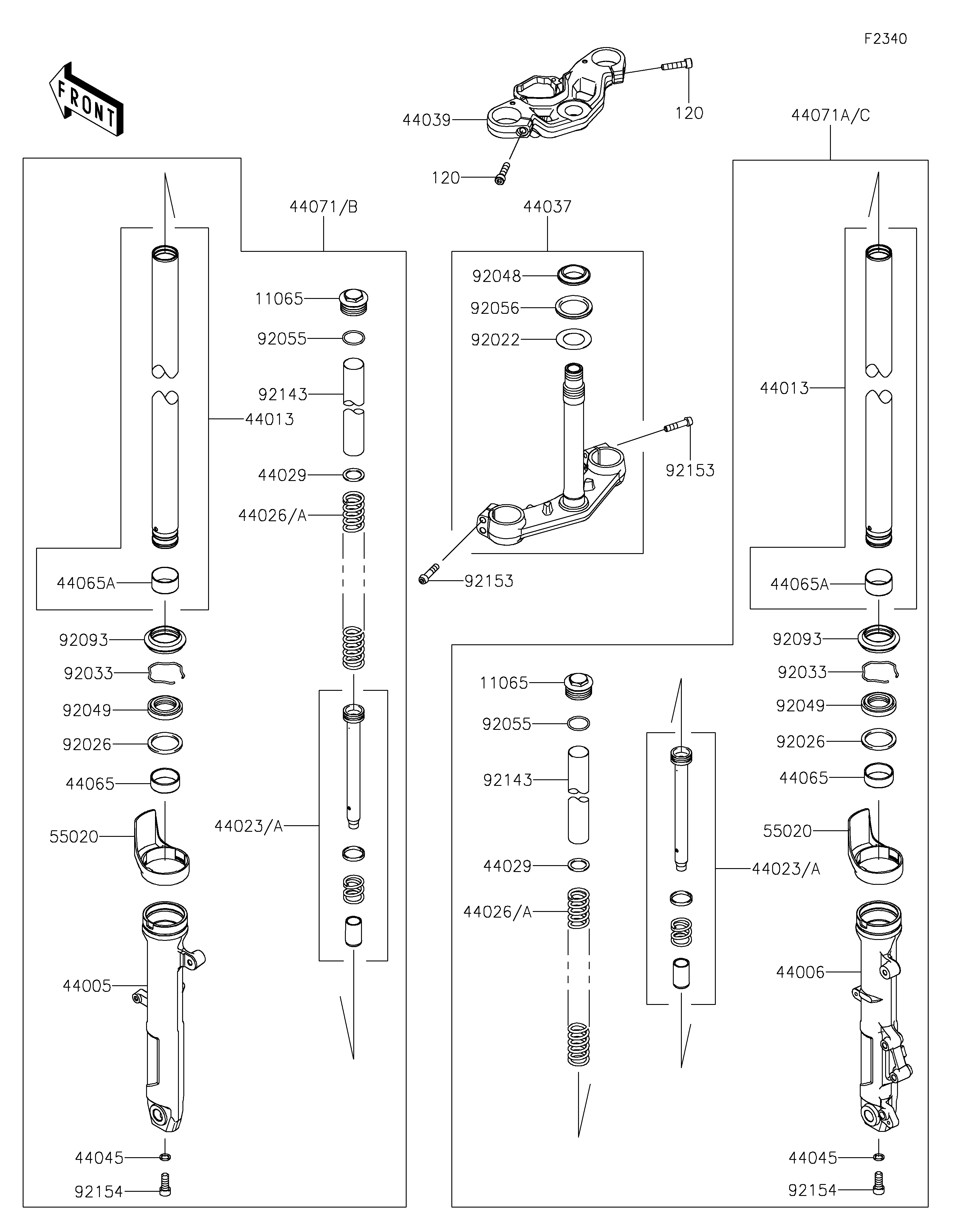 Front Fork ภาพแยกชิ้นส่วน