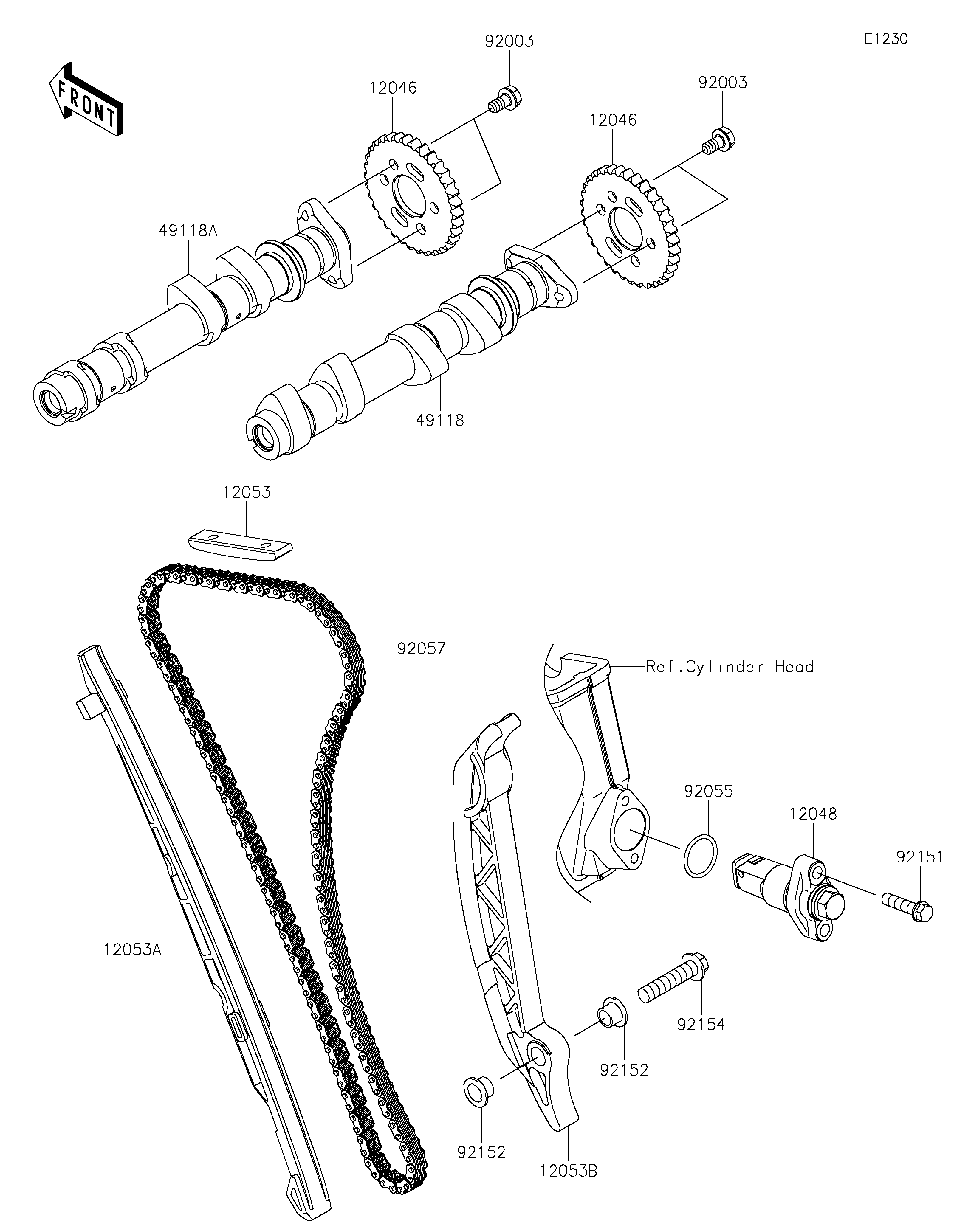 Camshaft(s)/Tensioner Exploded diagrams