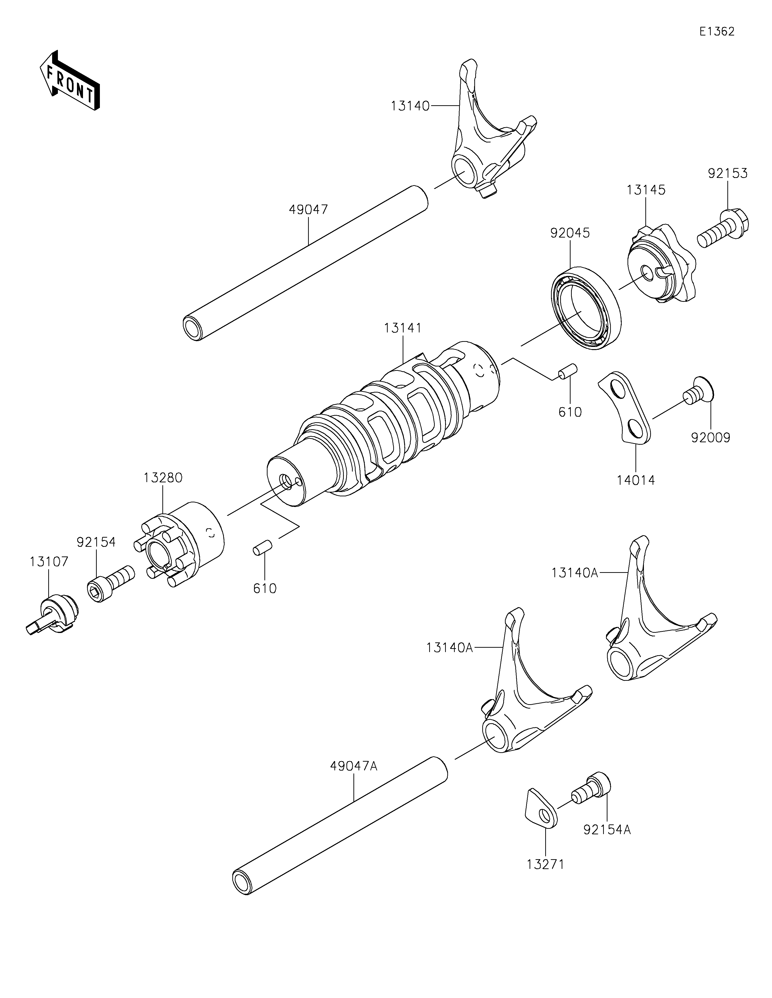 Gear Change Drum/Shift Fork(s) Despieces