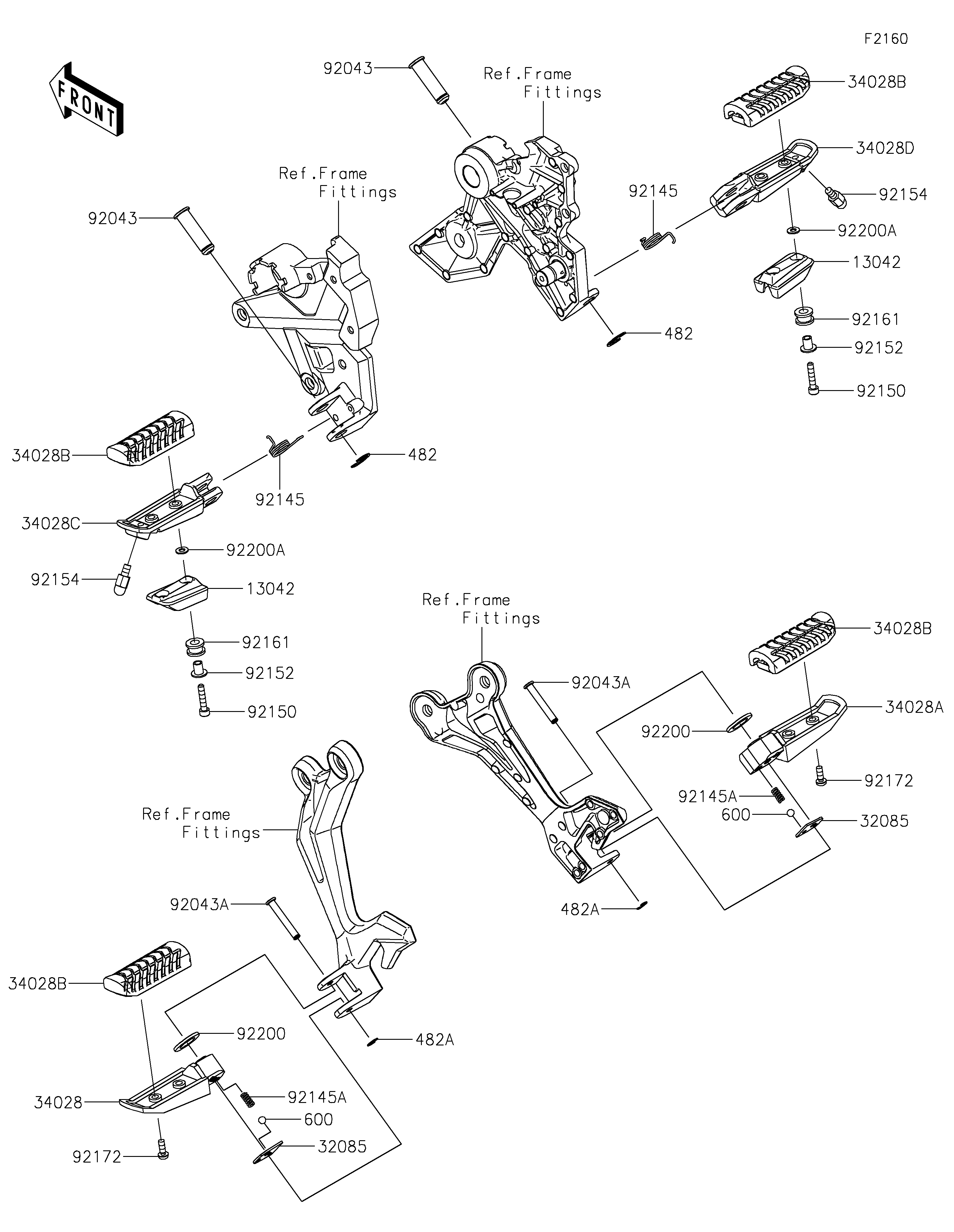 Footrests Sơ đồ tách chi tiết