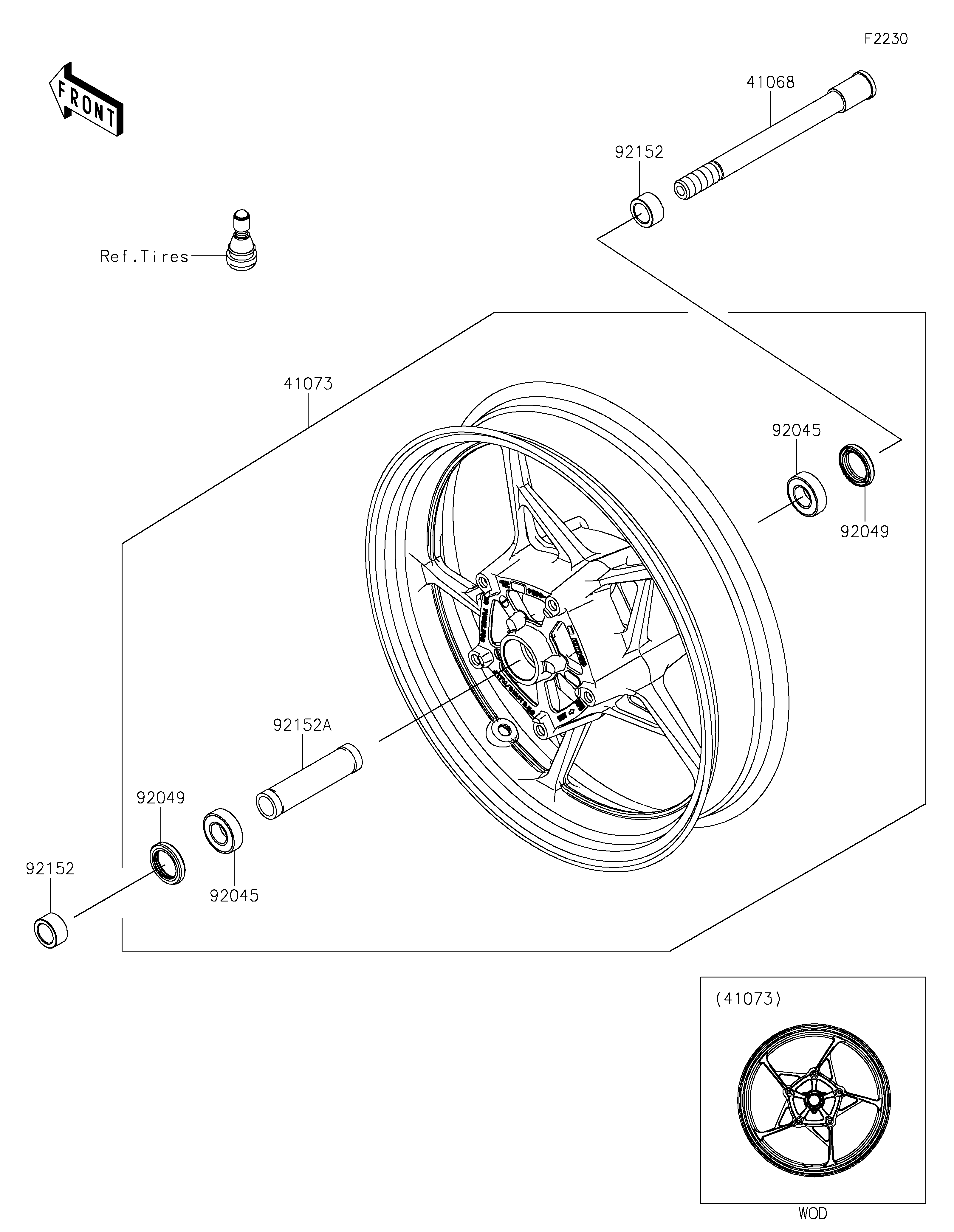 Front Wheel ภาพแยกชิ้นส่วน