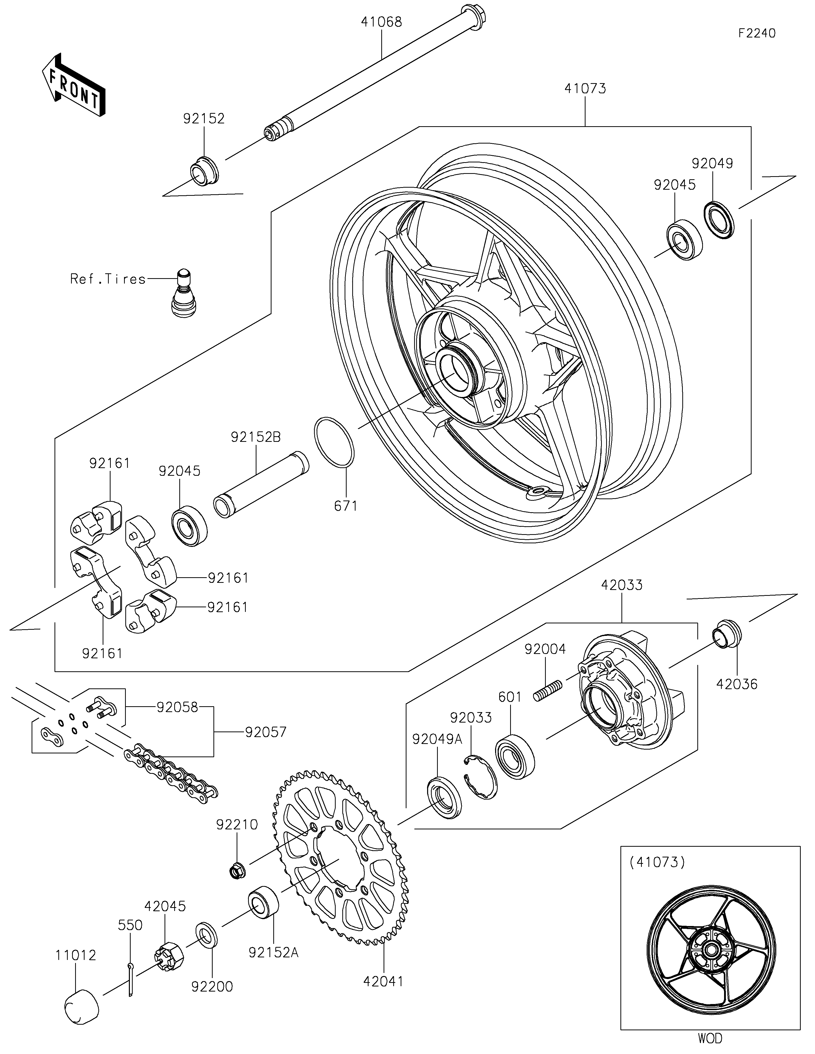 Rear Wheel/Chain Exploded diagrams