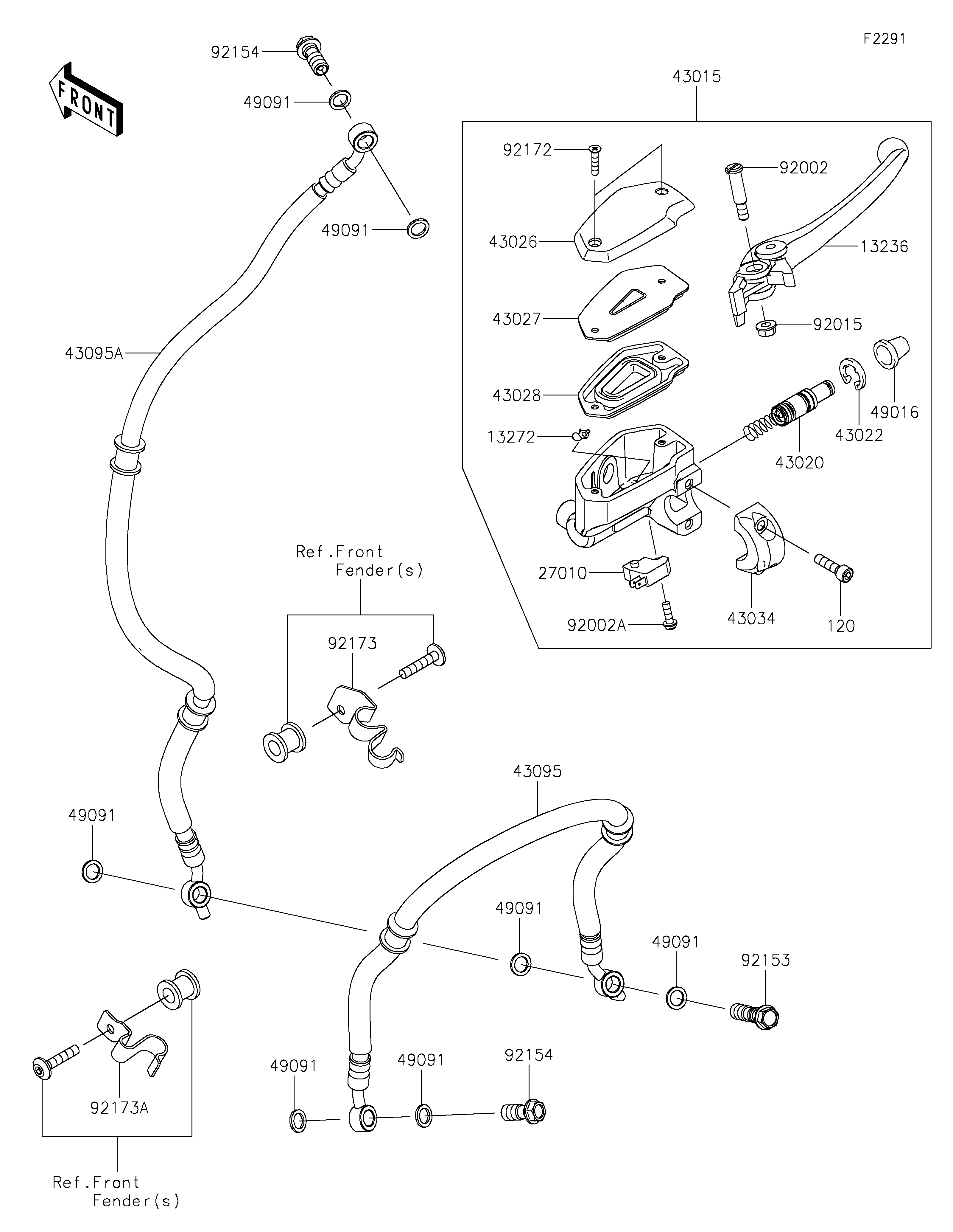 Front Master Cylinder 爆炸图