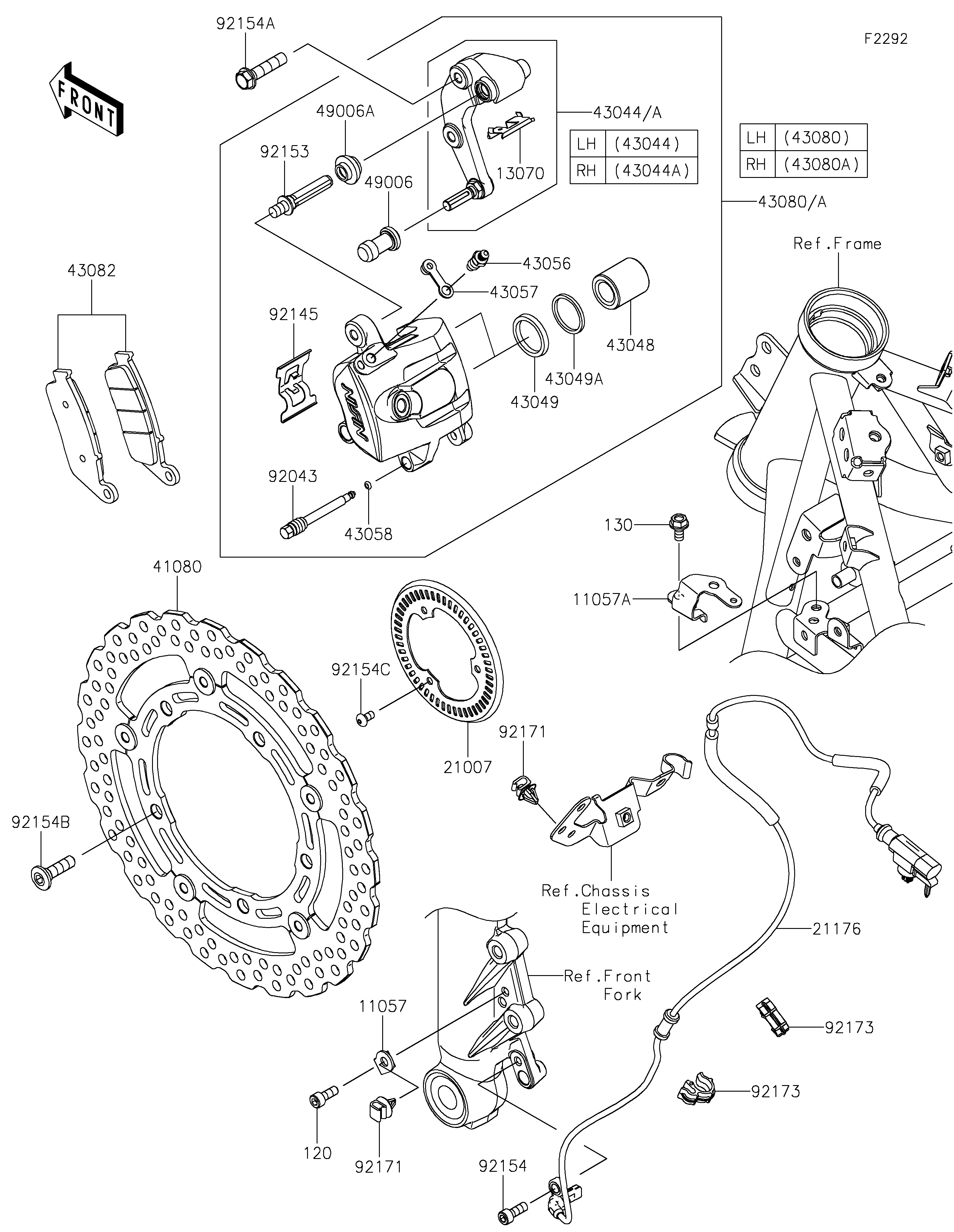 Front Brake ภาพแยกชิ้นส่วน