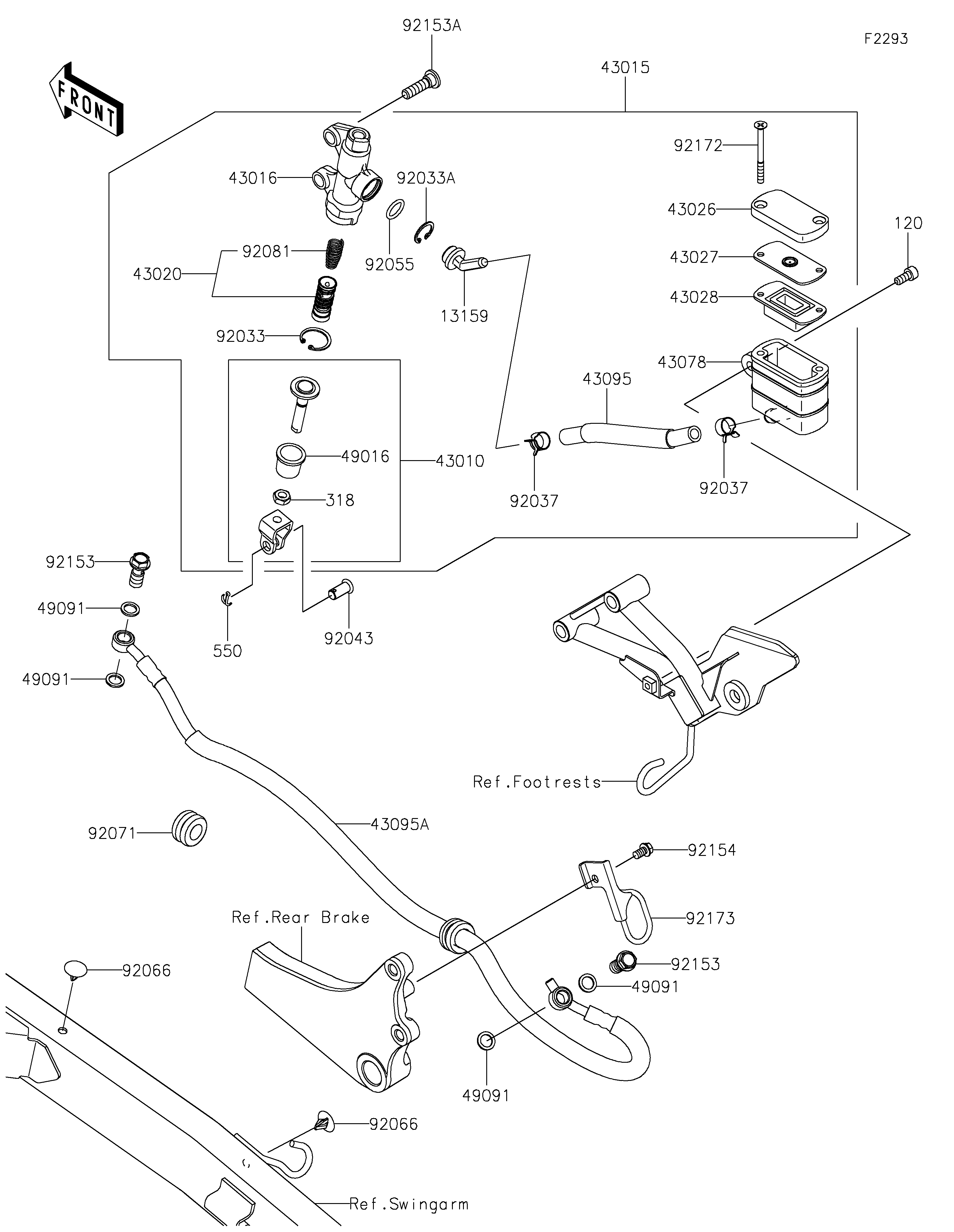 Rear Master Cylinder Diagram terurai