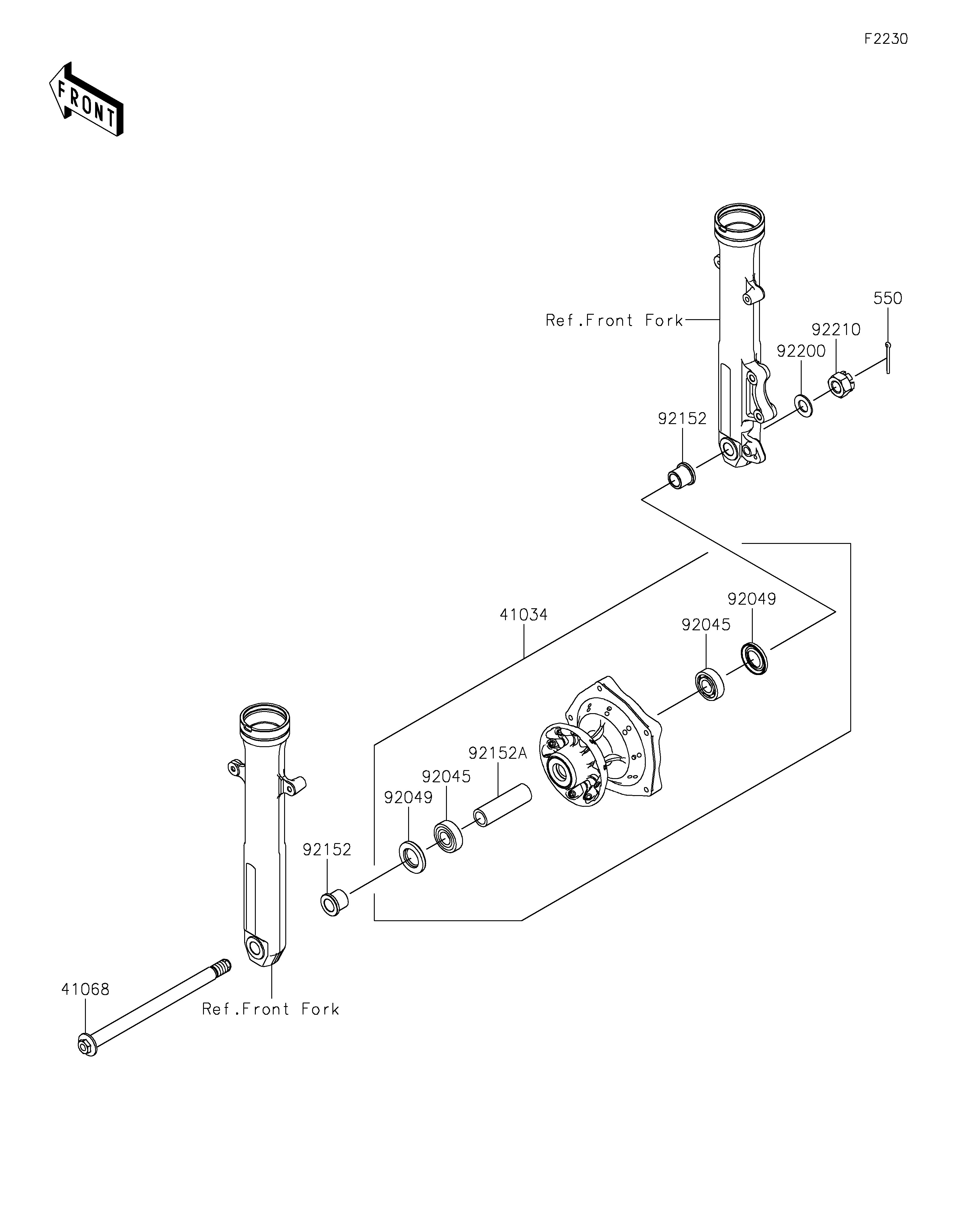 Front Hub Sơ đồ tách chi tiết