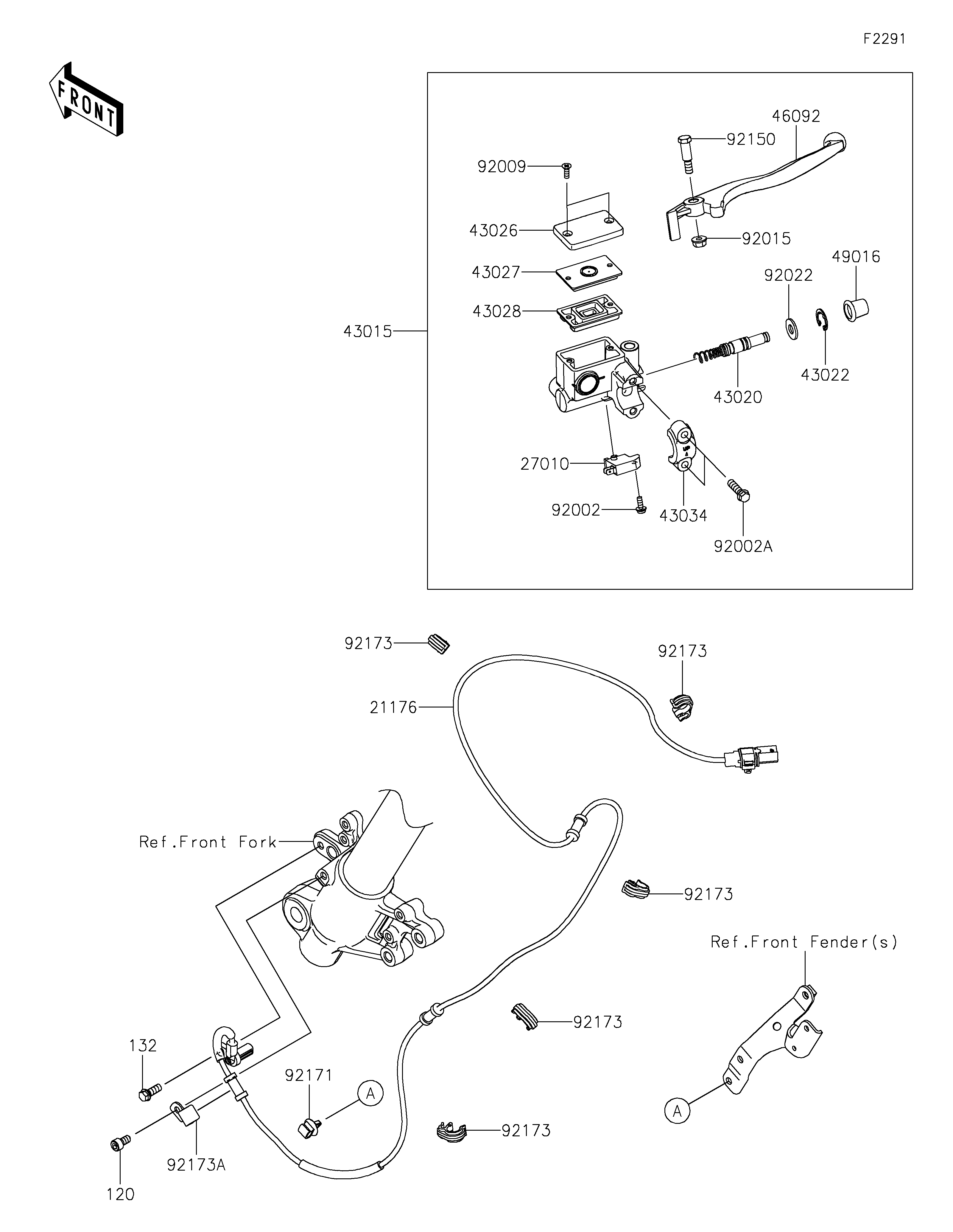 Front Master Cylinder Exploded diagrams