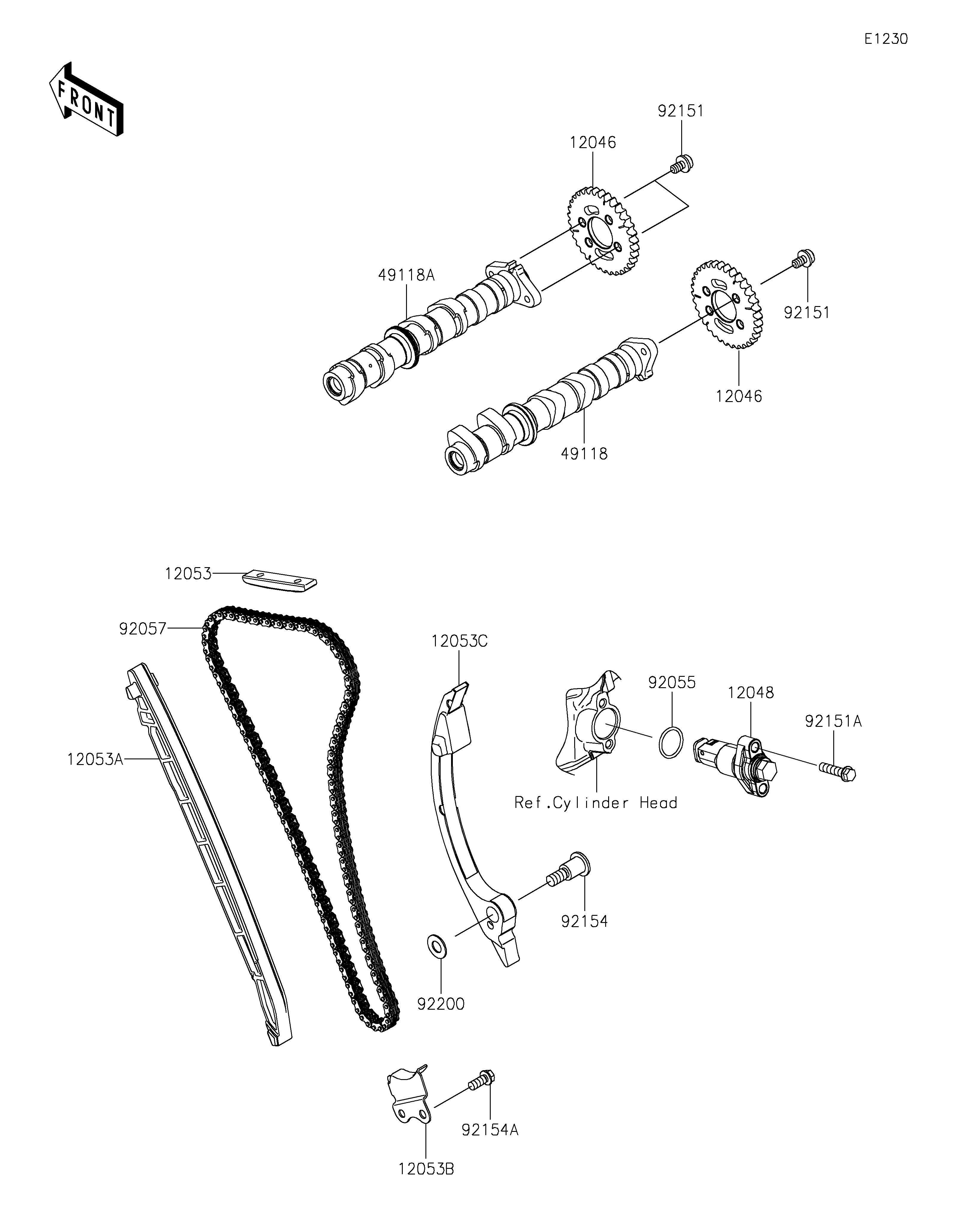 Camshaft(s)/Tensioner ภาพแยกชิ้นส่วน