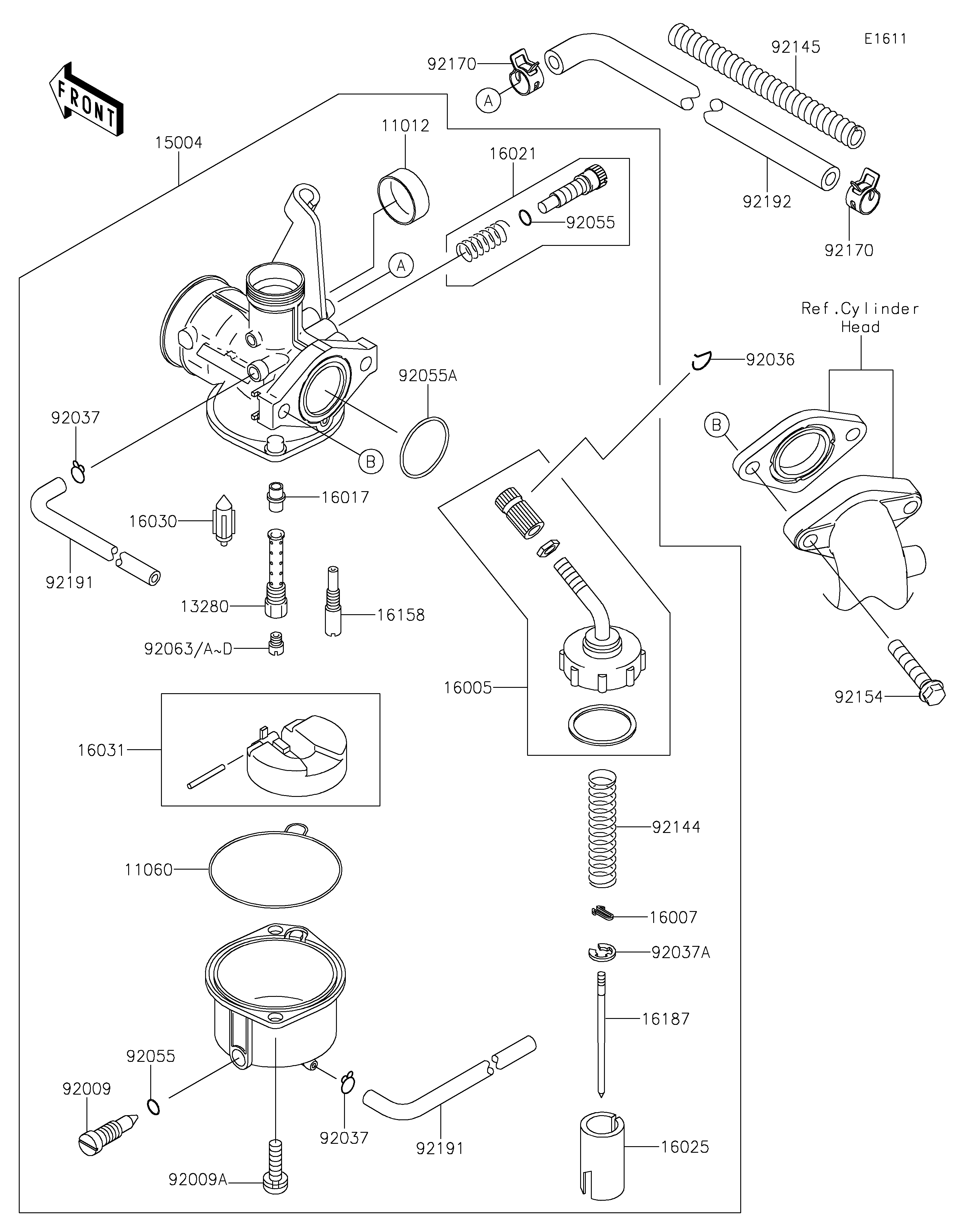 Carburetor ภาพแยกชิ้นส่วน