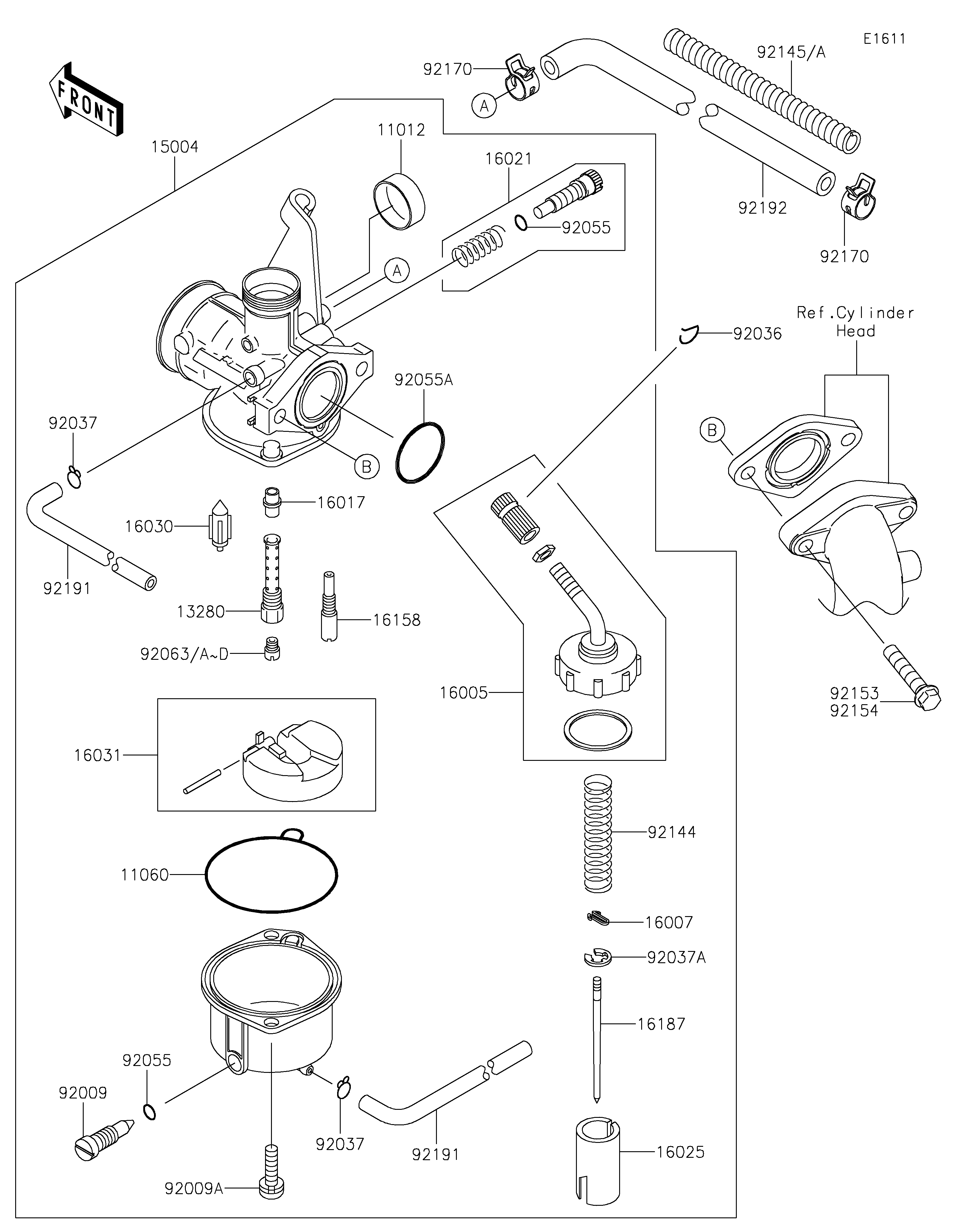 Carburetor ภาพแยกชิ้นส่วน