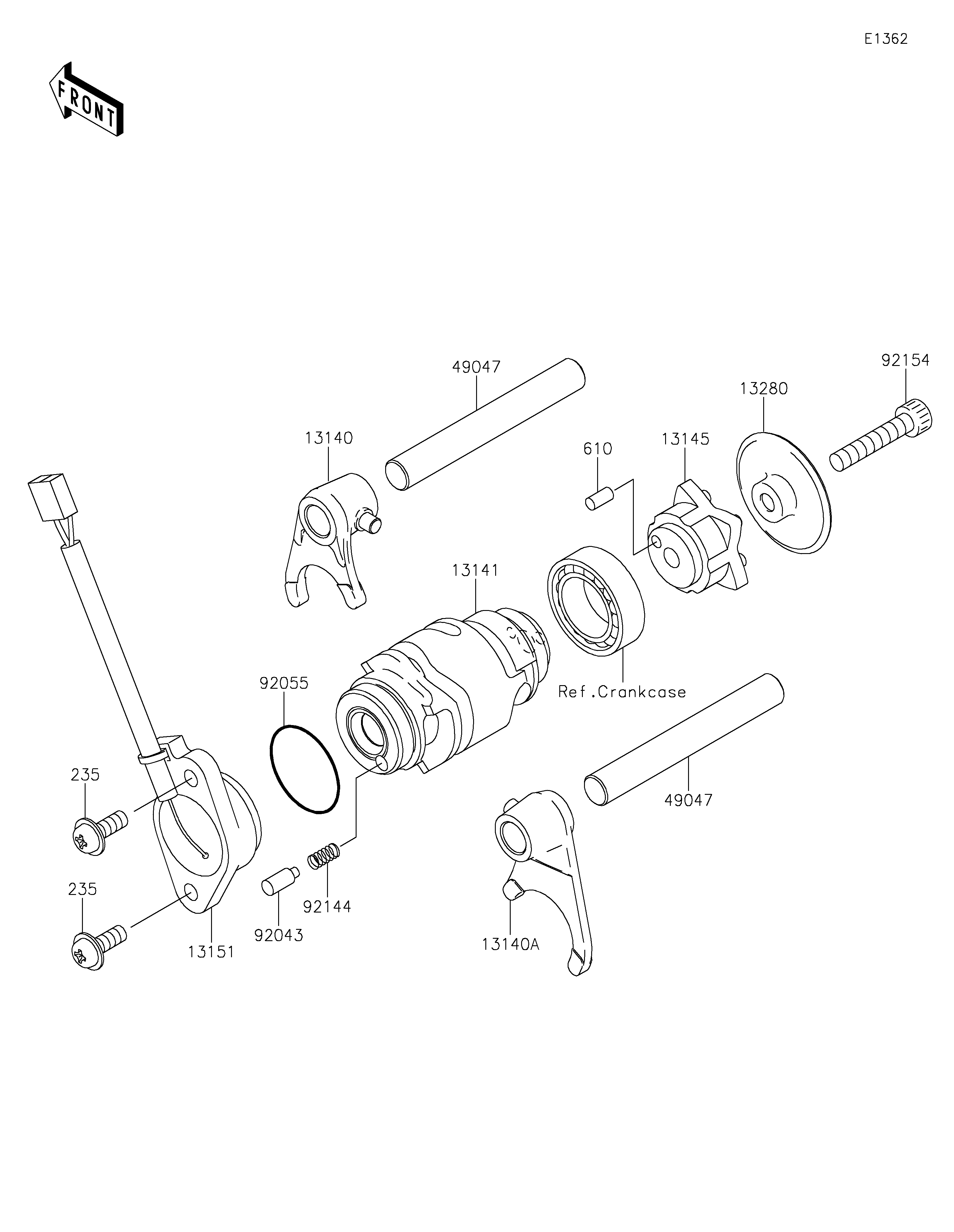 Gear Change Drum/Shift Fork(s) Despieces