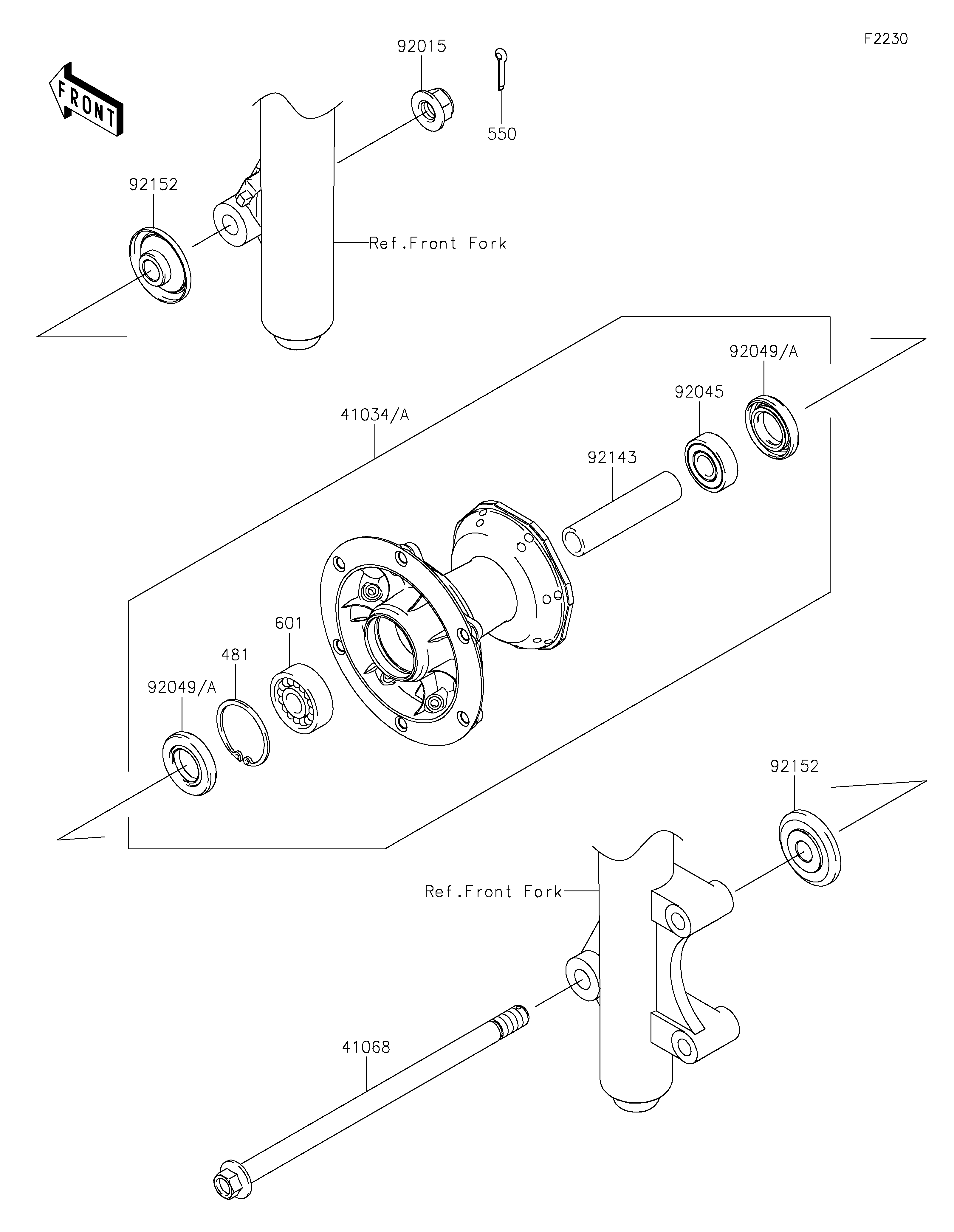 Front Hub ภาพแยกชิ้นส่วน