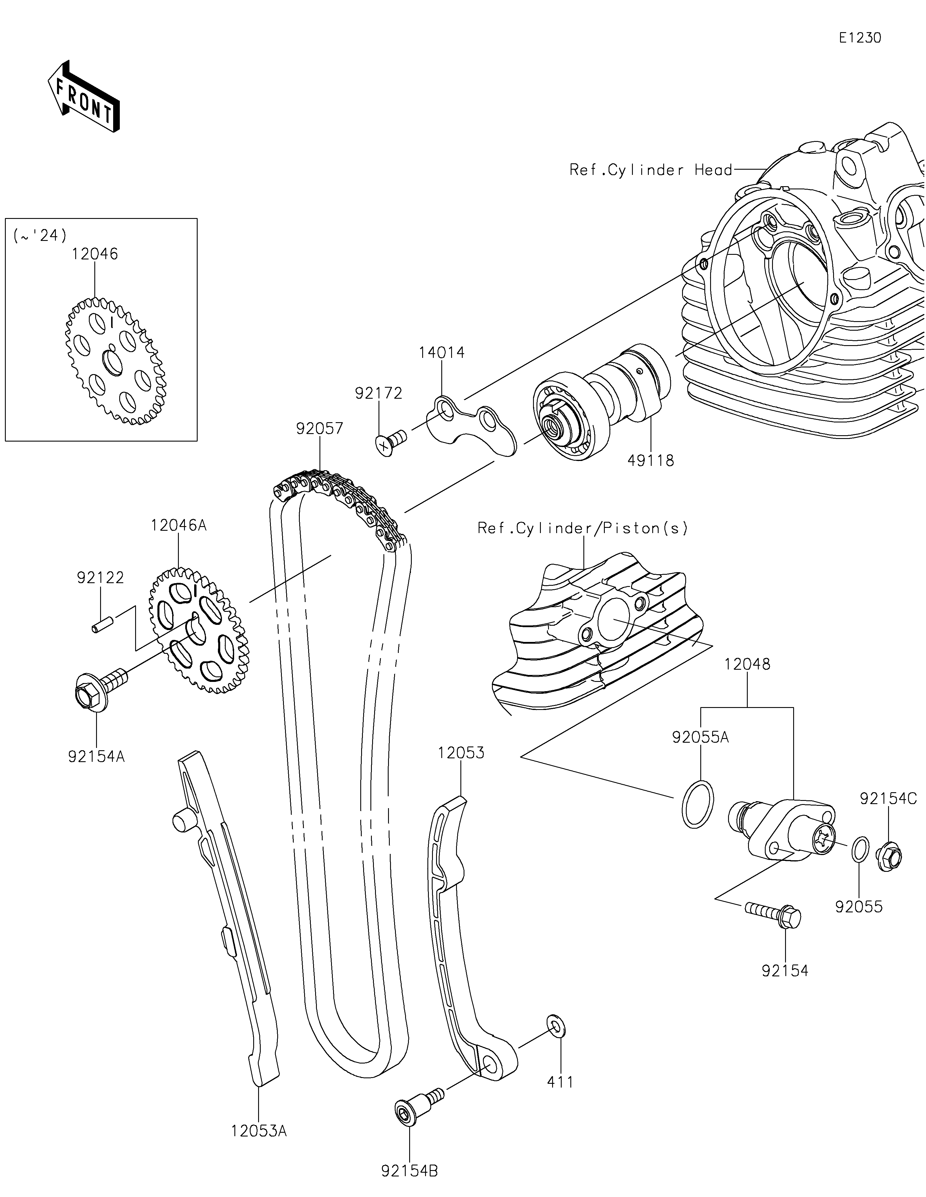 Camshaft(s)/Tensioner ภาพแยกชิ้นส่วน