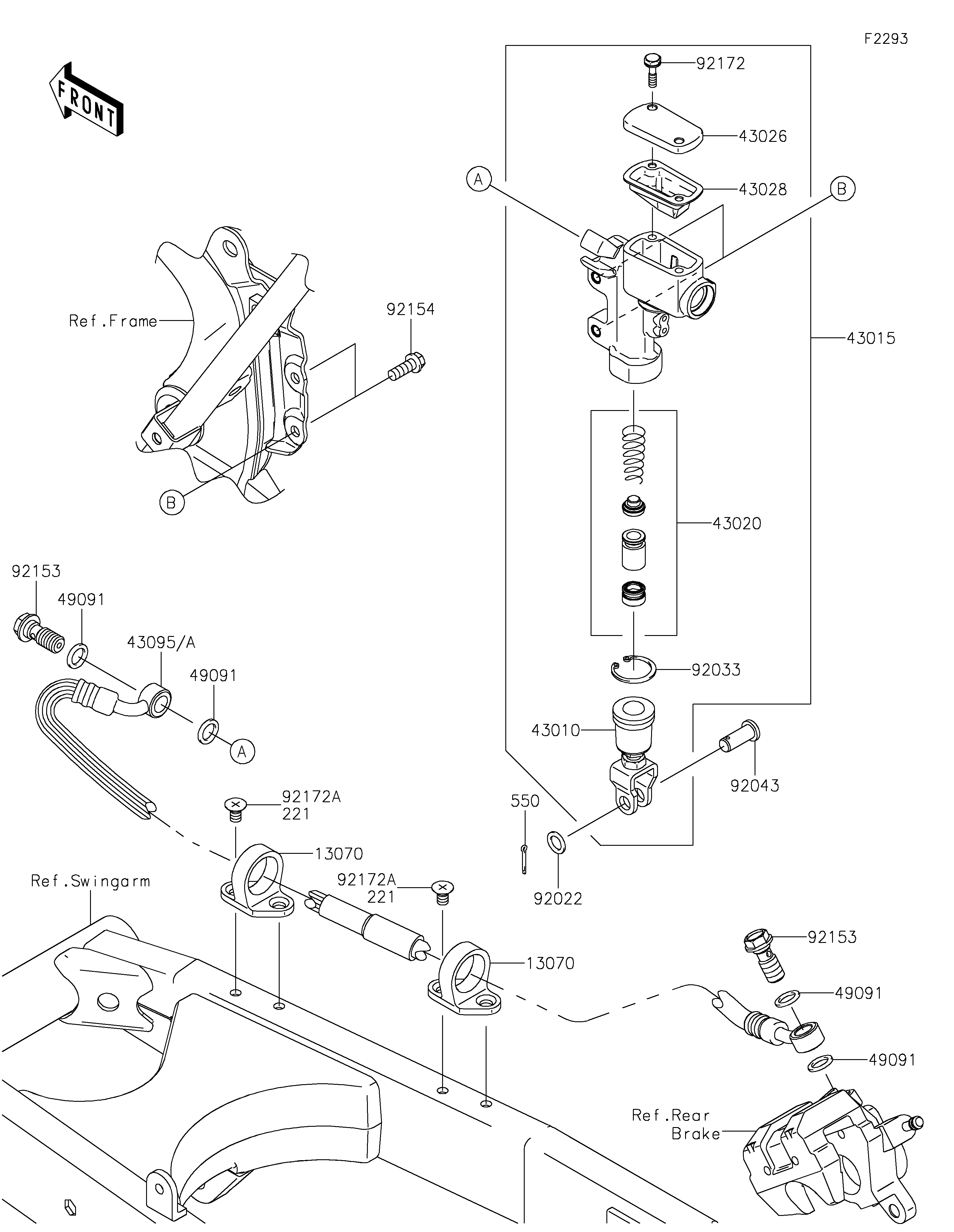 Rear Master Cylinder Sơ đồ tách chi tiết