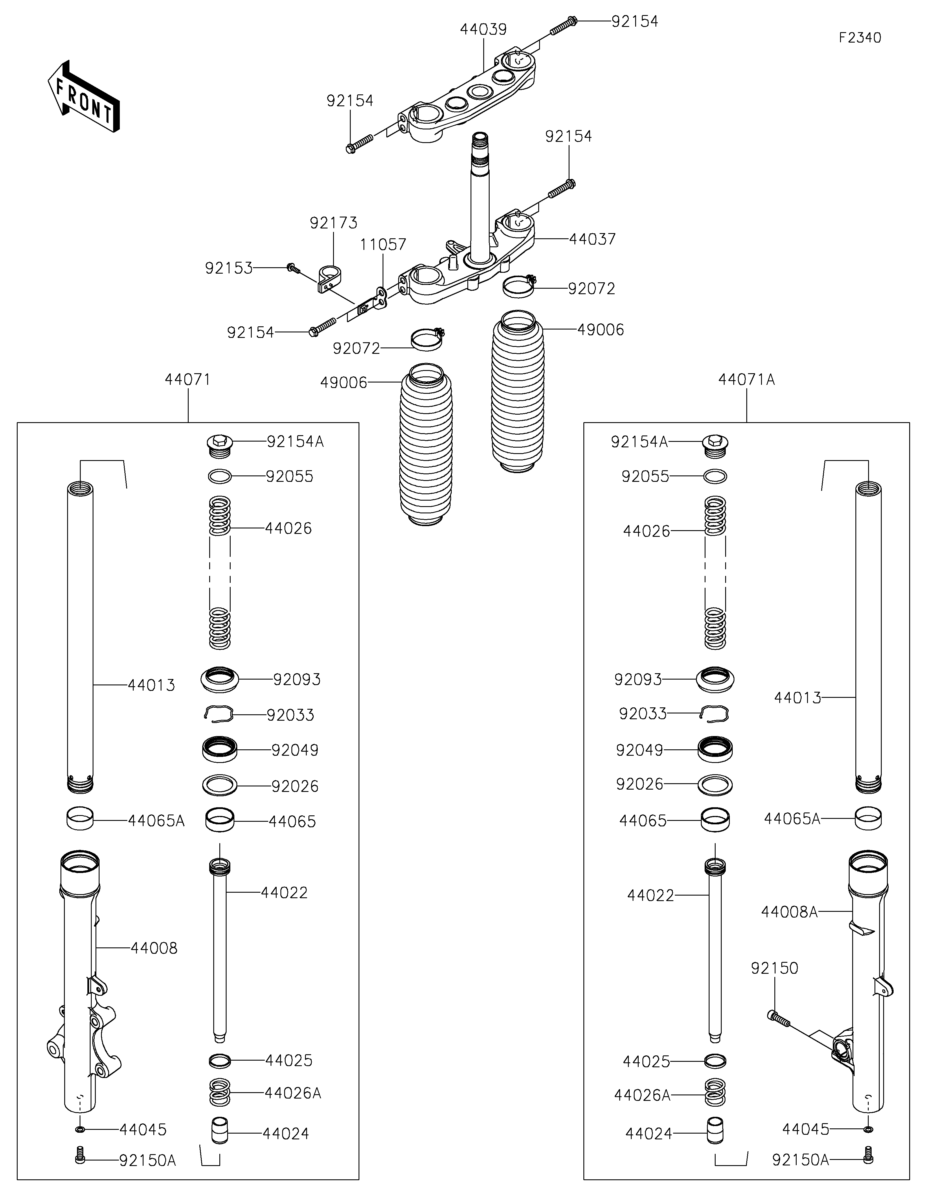 Front Fork ภาพแยกชิ้นส่วน
