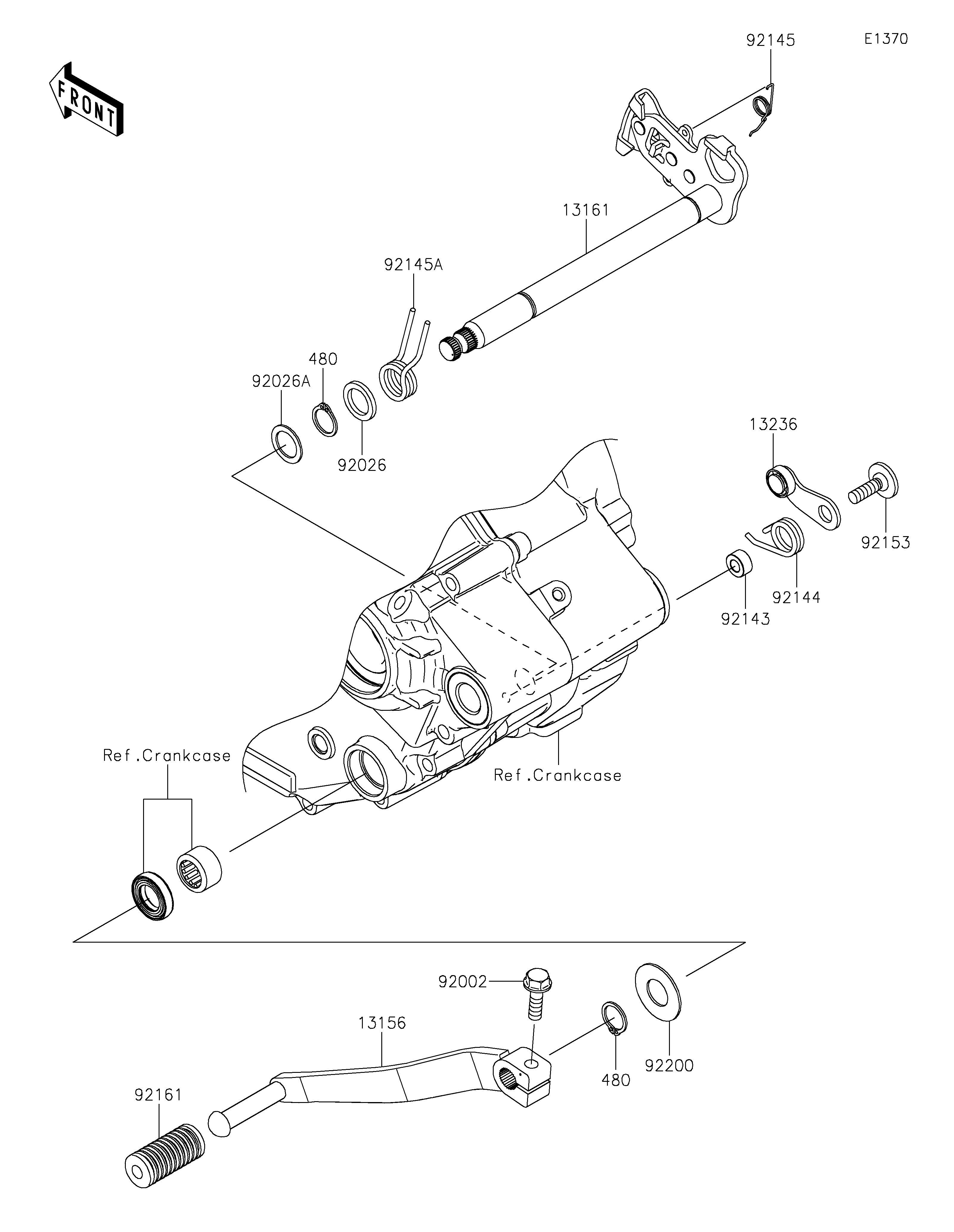 Gear Change Mechanism Diagram terurai
