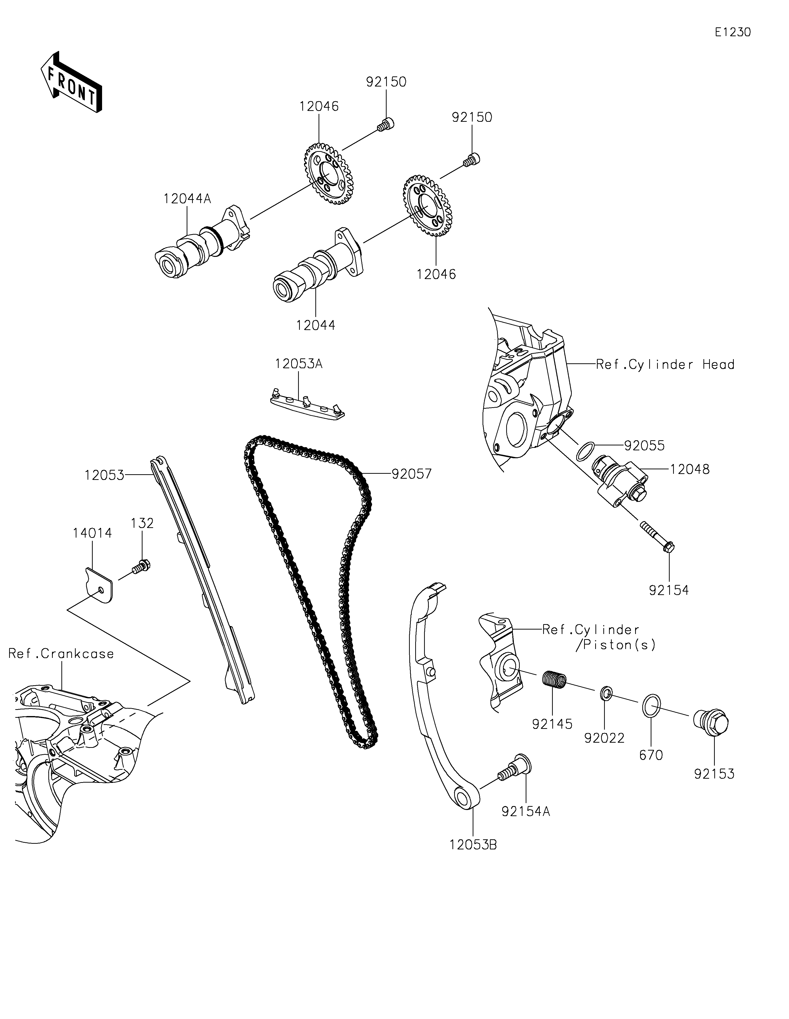 Camshaft(s)/Tensioner ภาพแยกชิ้นส่วน