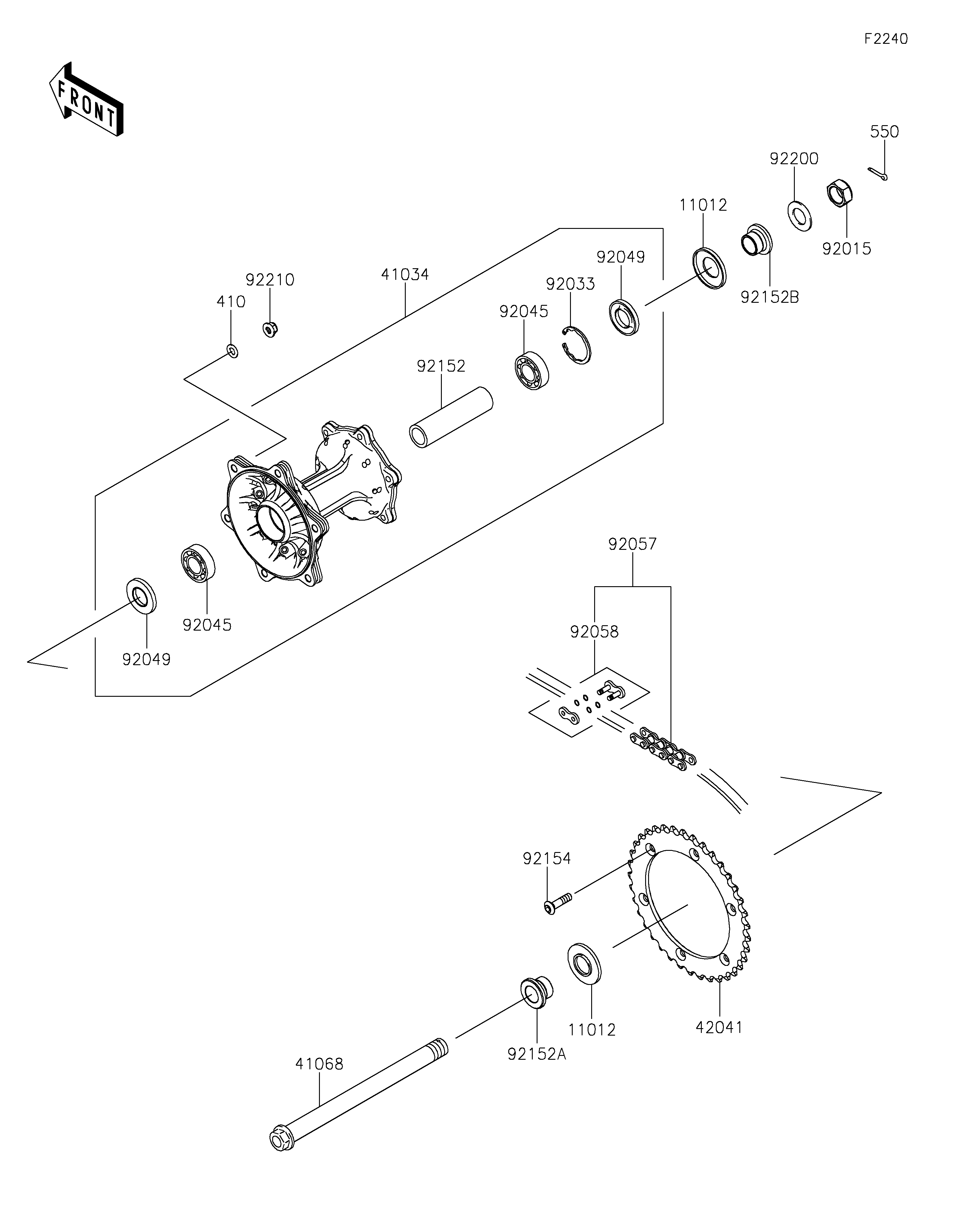 Rear Hub Diagram terurai