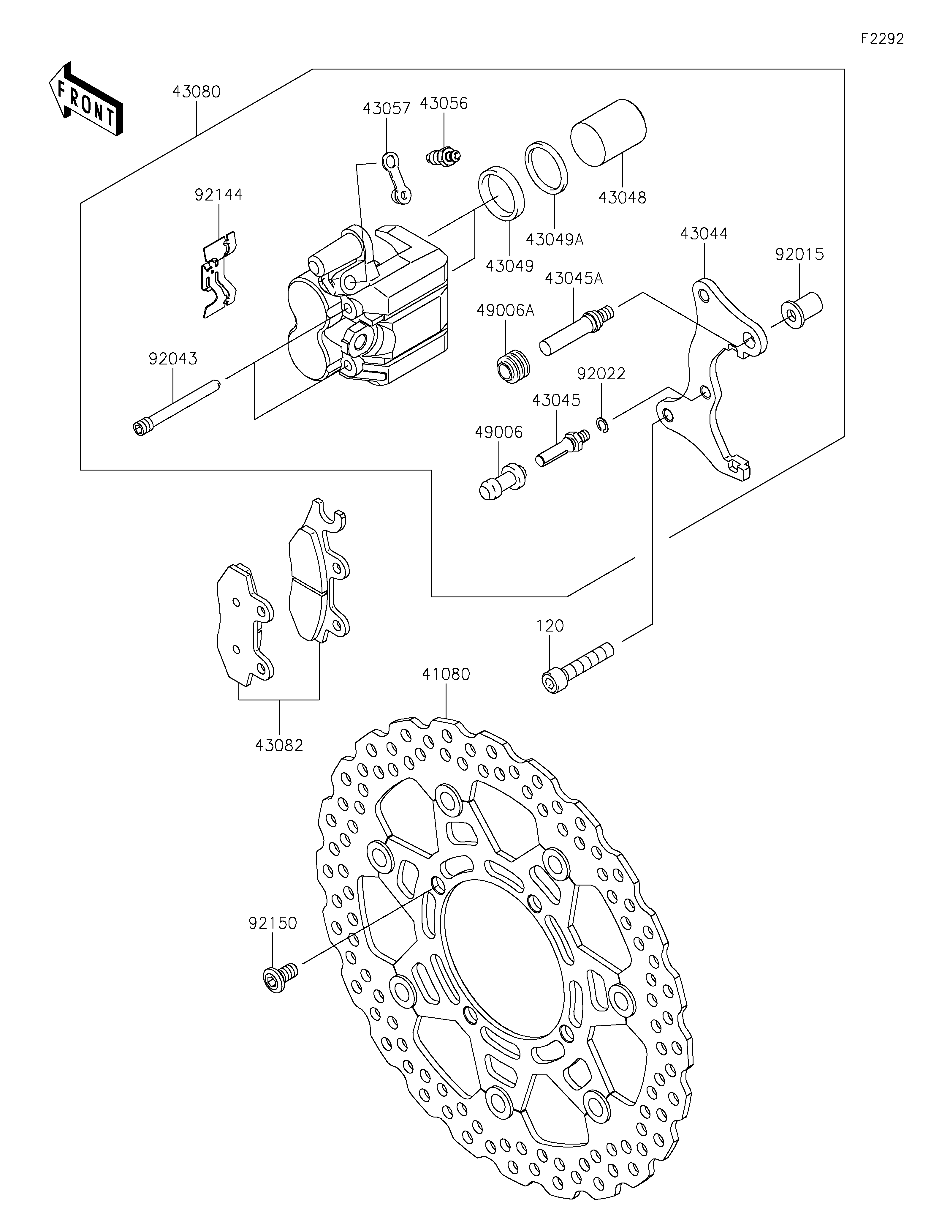 Front Brake Sơ đồ tách chi tiết