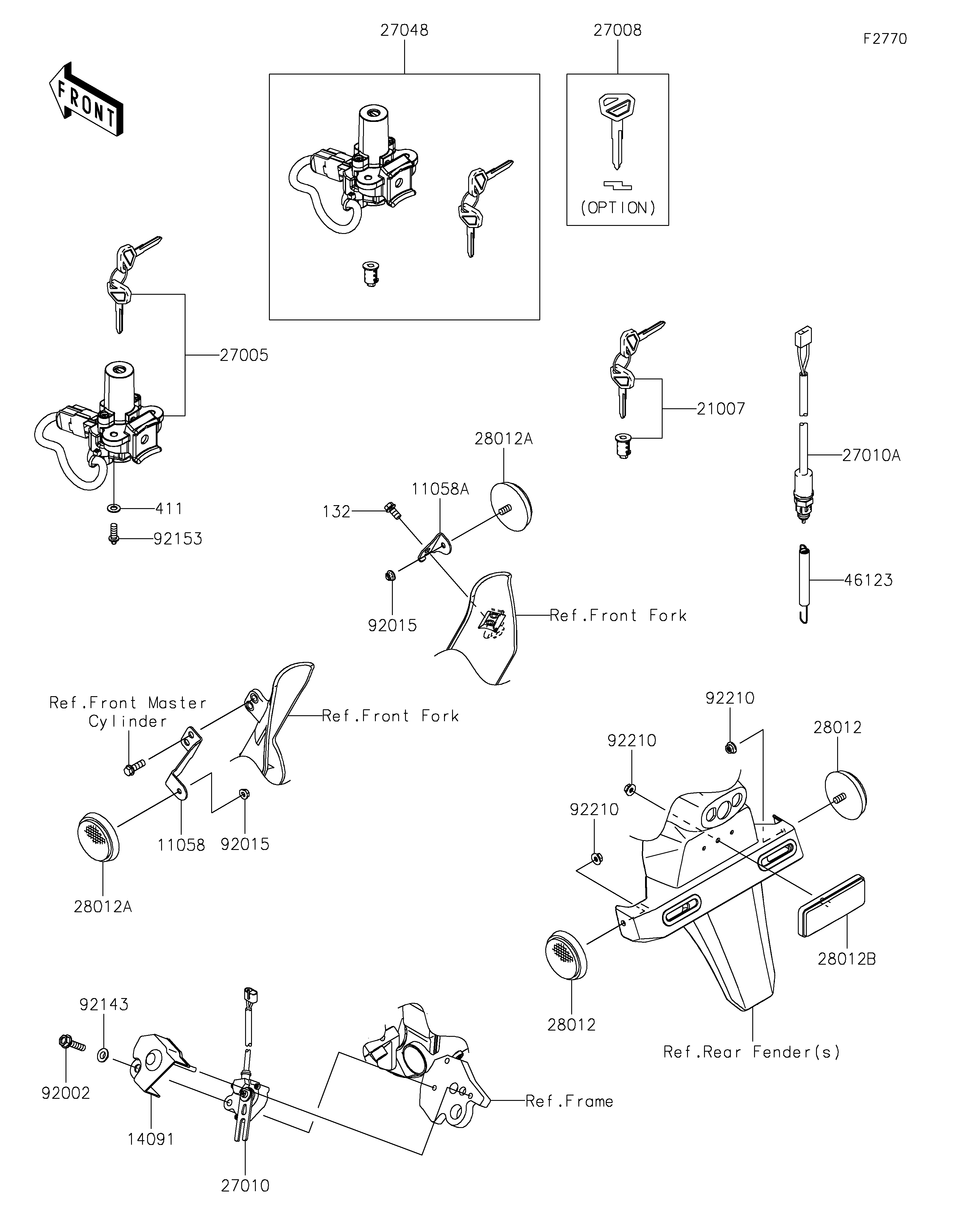 Ignition Switch Sơ đồ tách chi tiết
