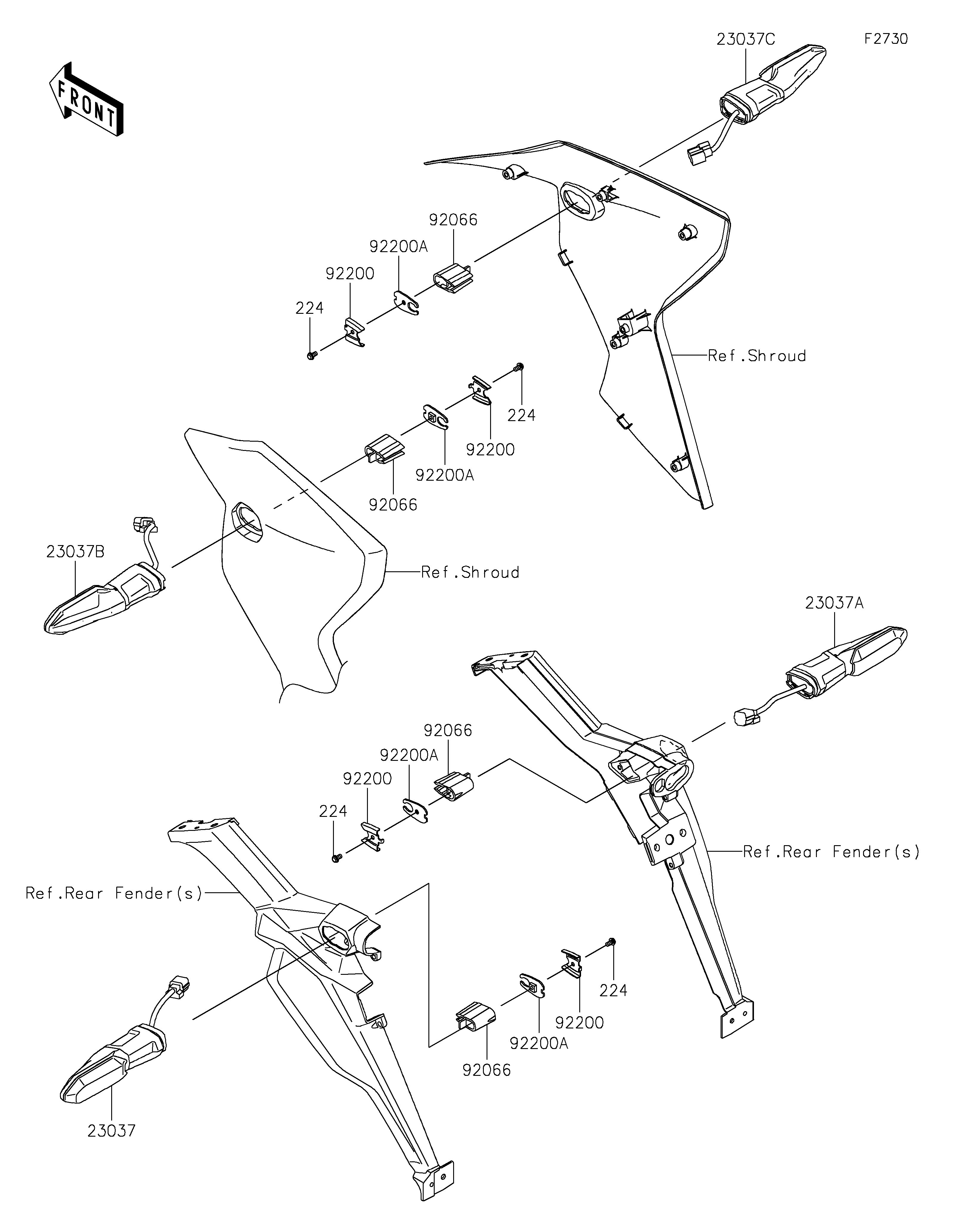 Turn Signals Exploded diagrams