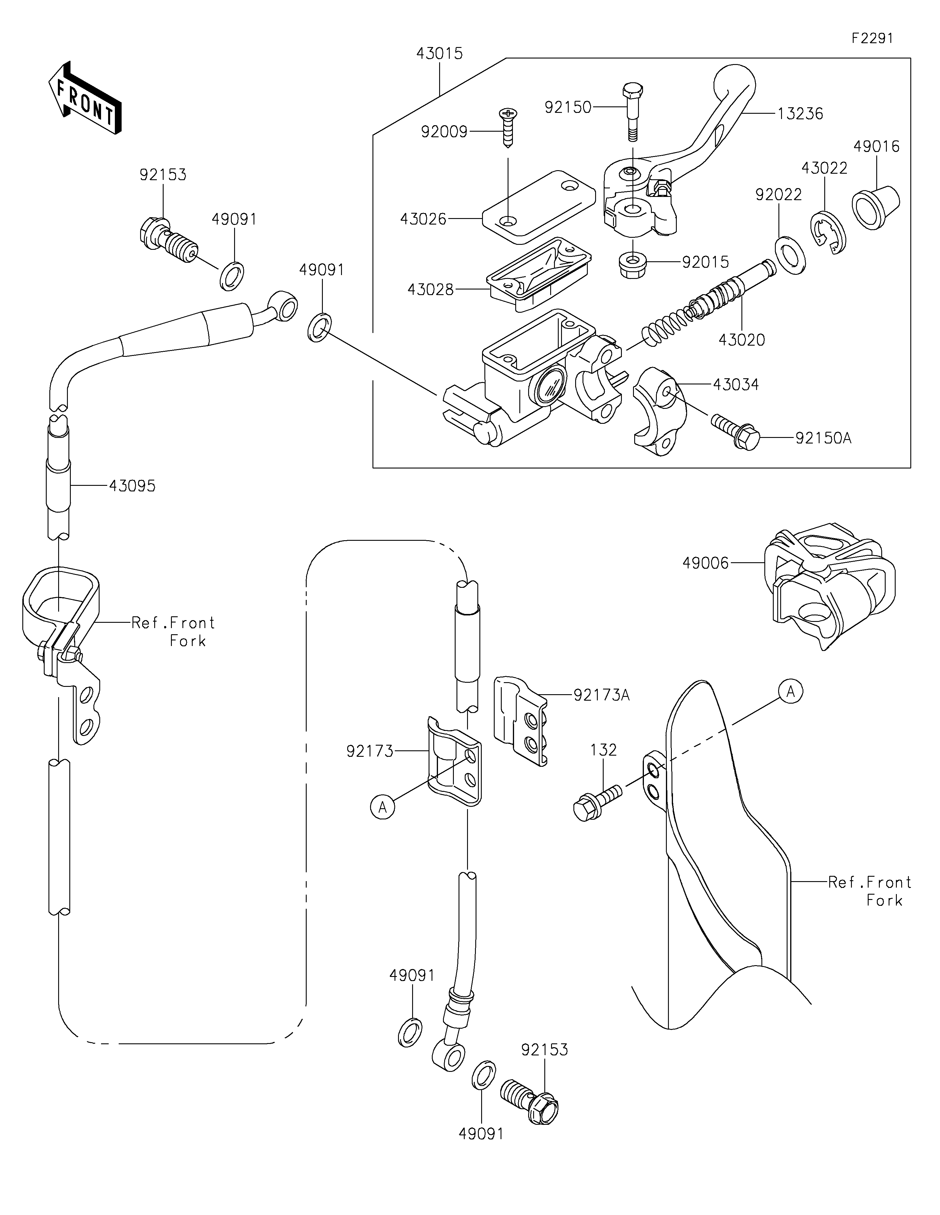 Front Master Cylinder Vistas explodidas