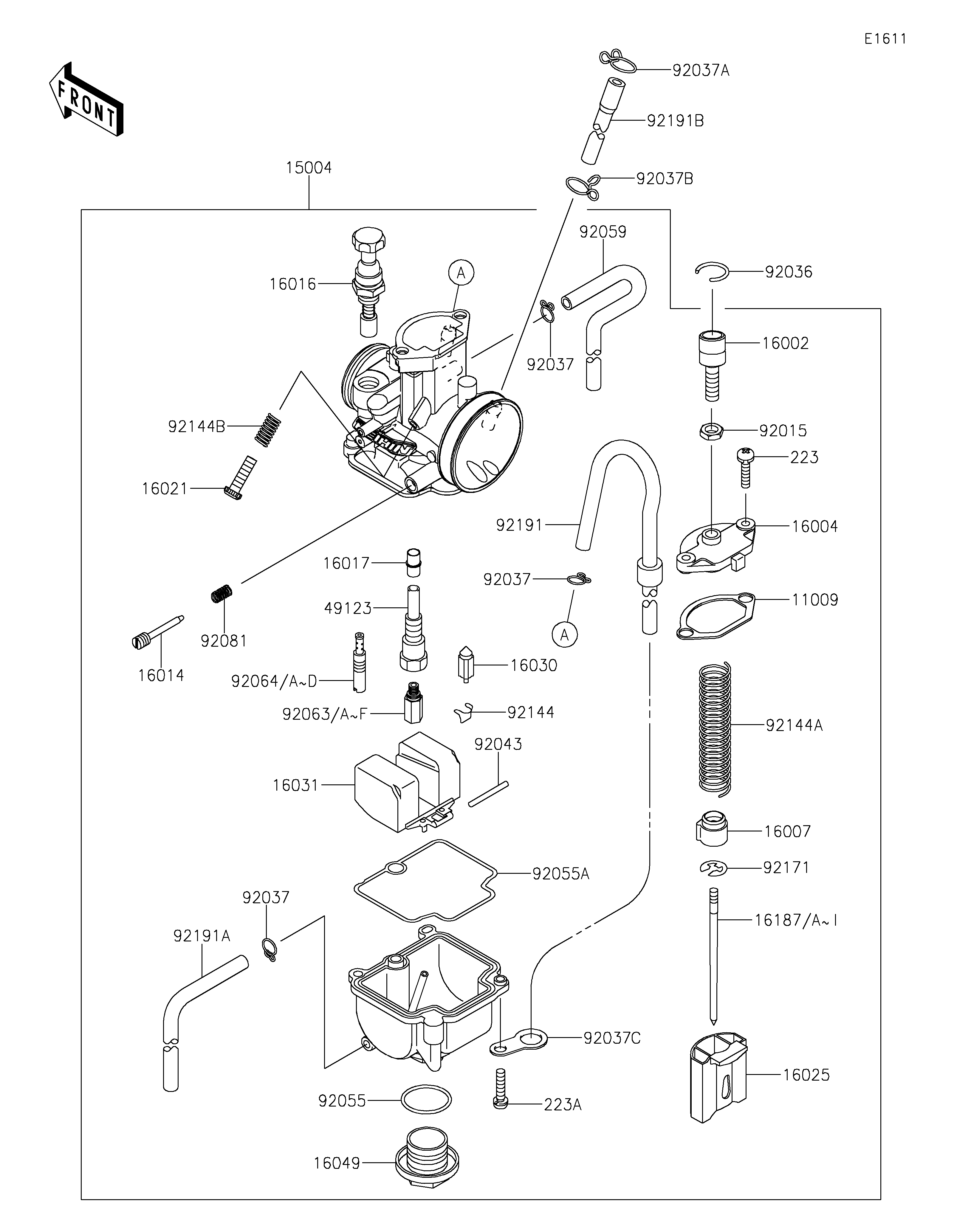 Carburetor ภาพแยกชิ้นส่วน