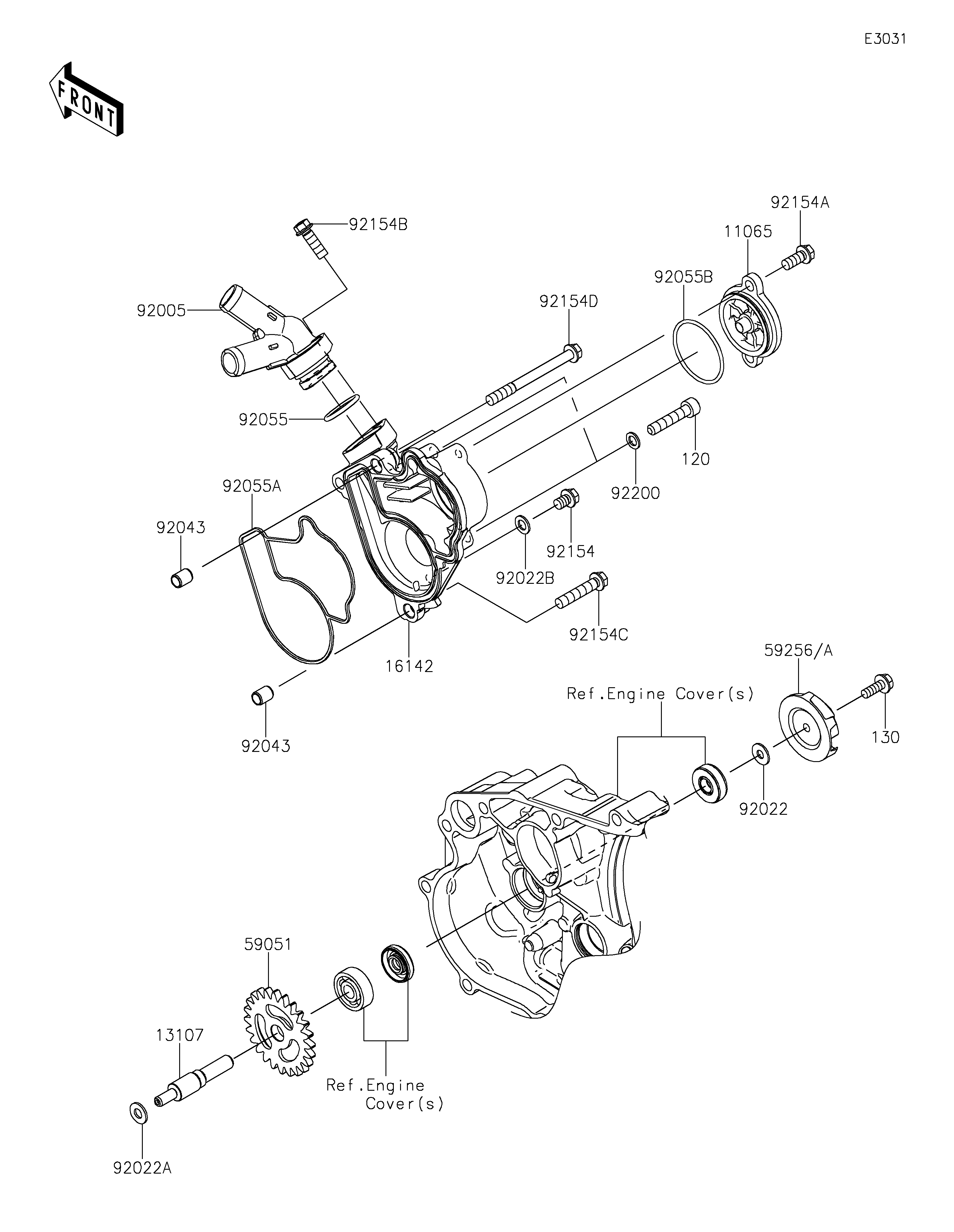 Water Pump ภาพแยกชิ้นส่วน