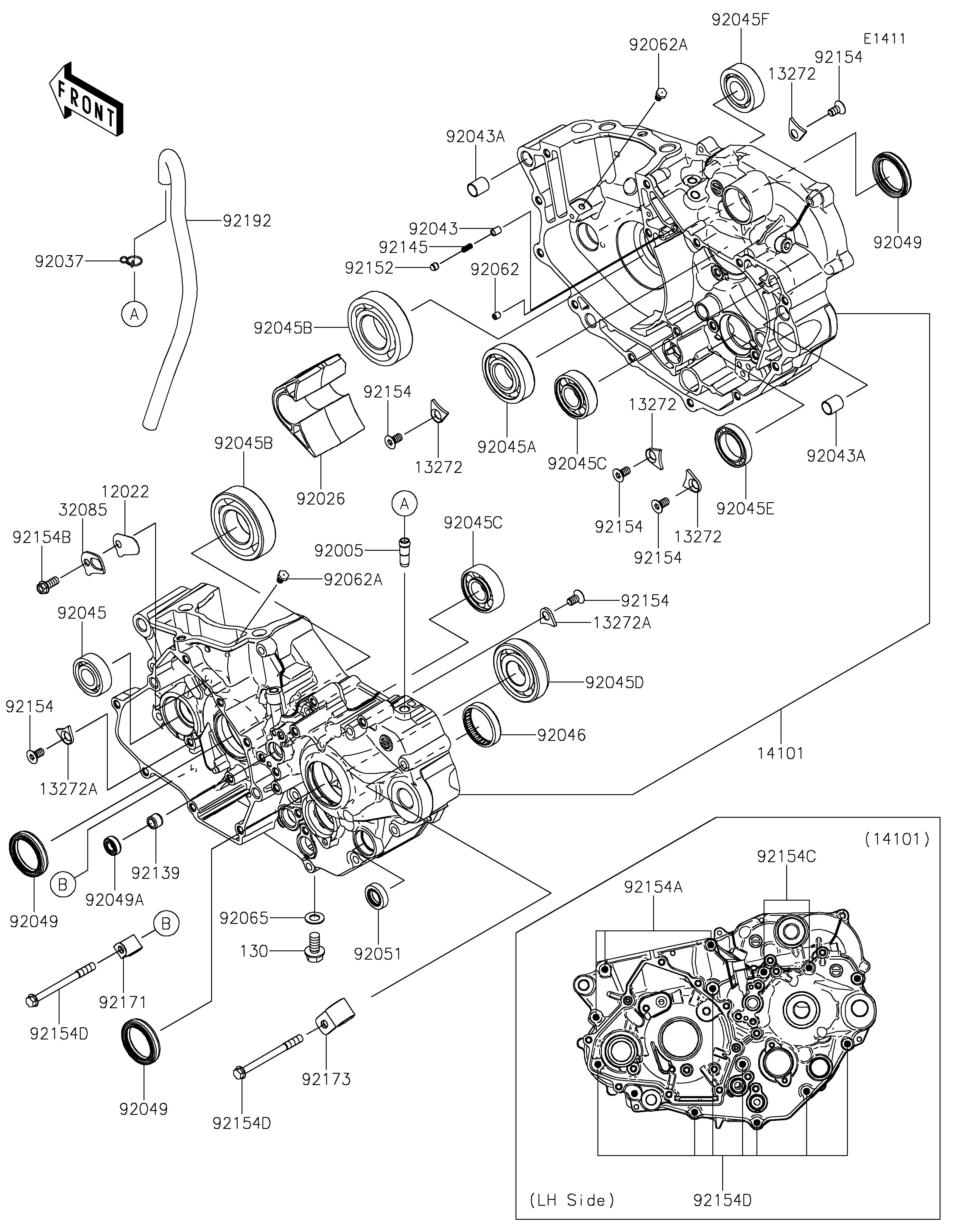 Crankcase ภาพแยกชิ้นส่วน