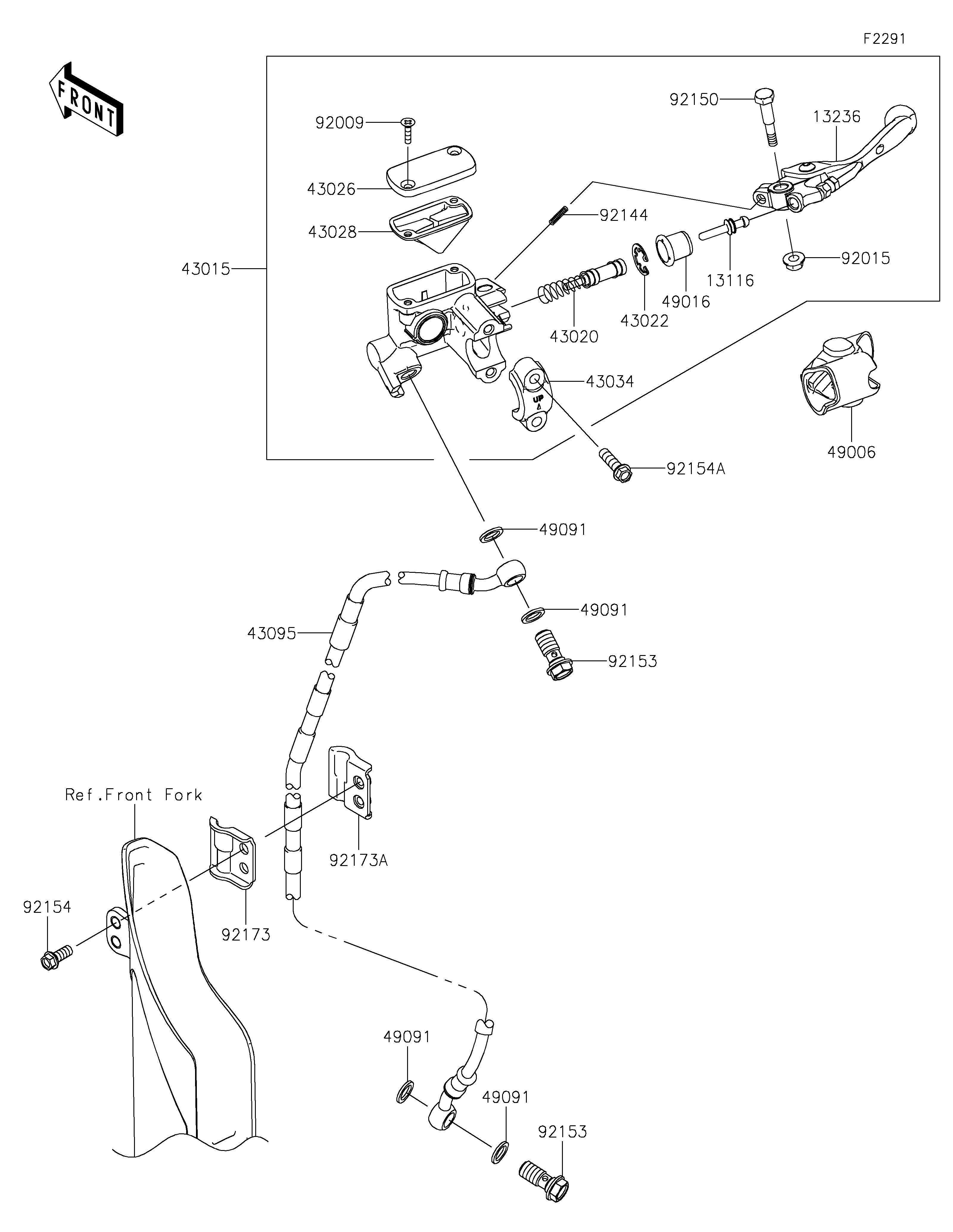 Front Master Cylinder ภาพแยกชิ้นส่วน