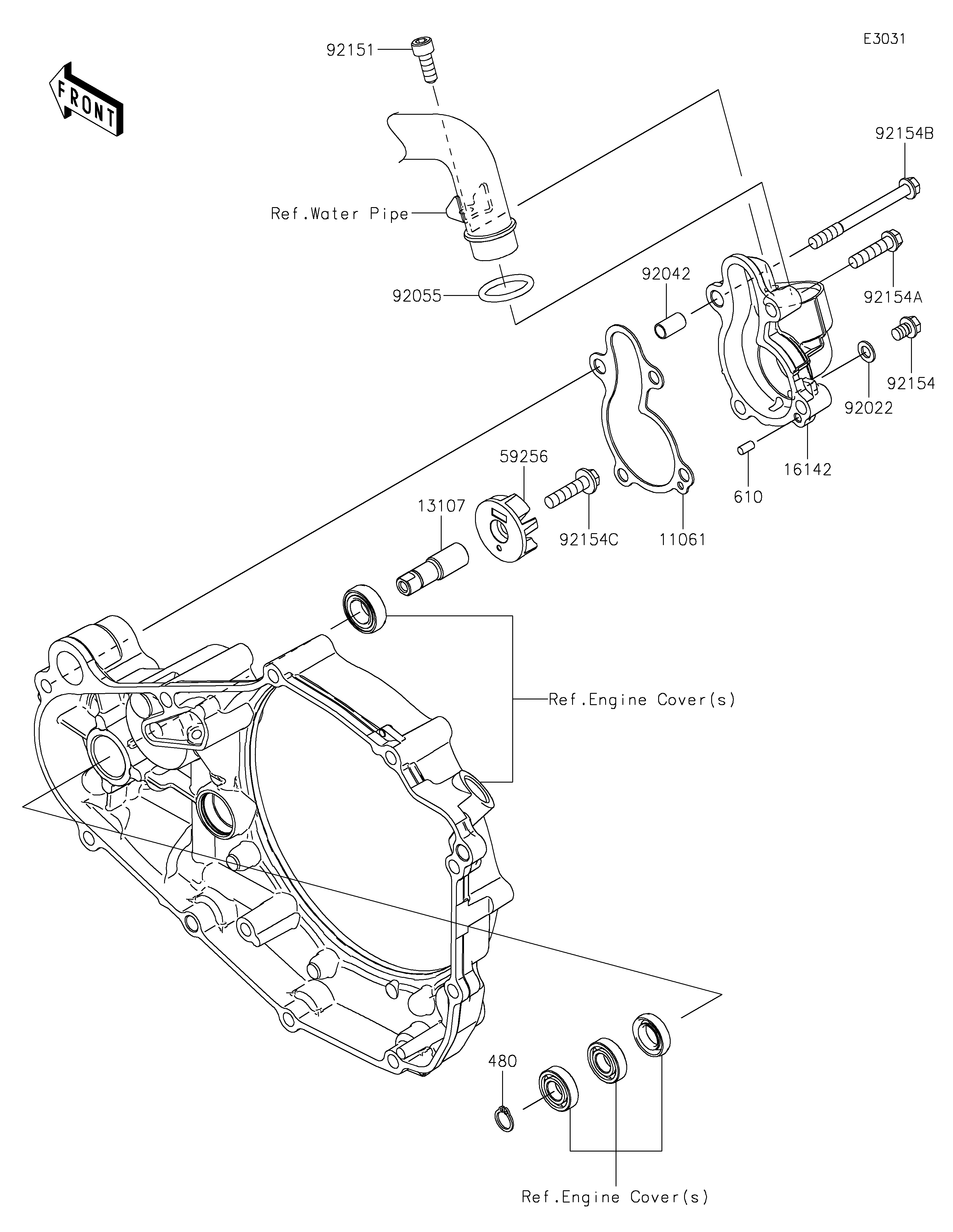 Water Pump ภาพแยกชิ้นส่วน