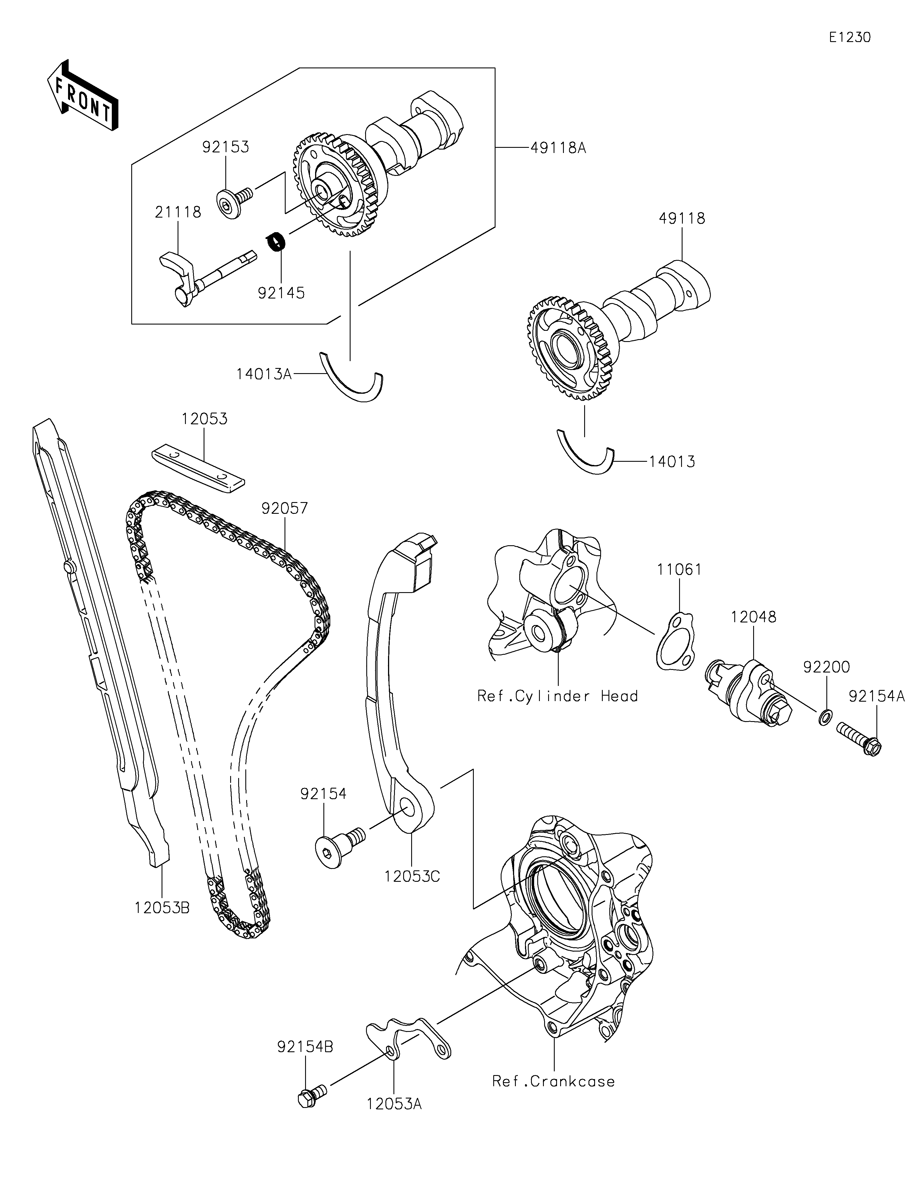 Camshaft(s)/Tensioner Vistas explodidas