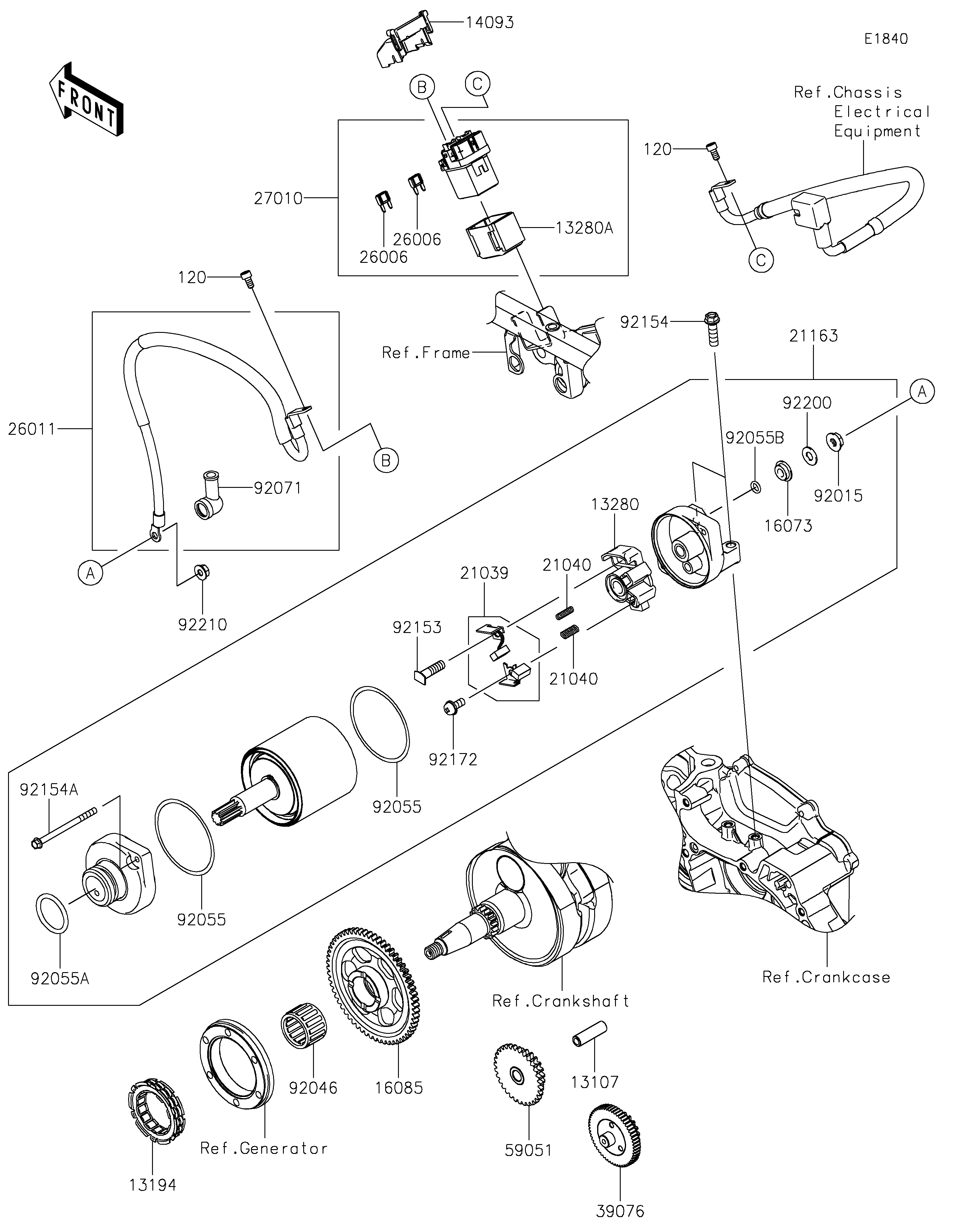 Starter Motor ภาพแยกชิ้นส่วน