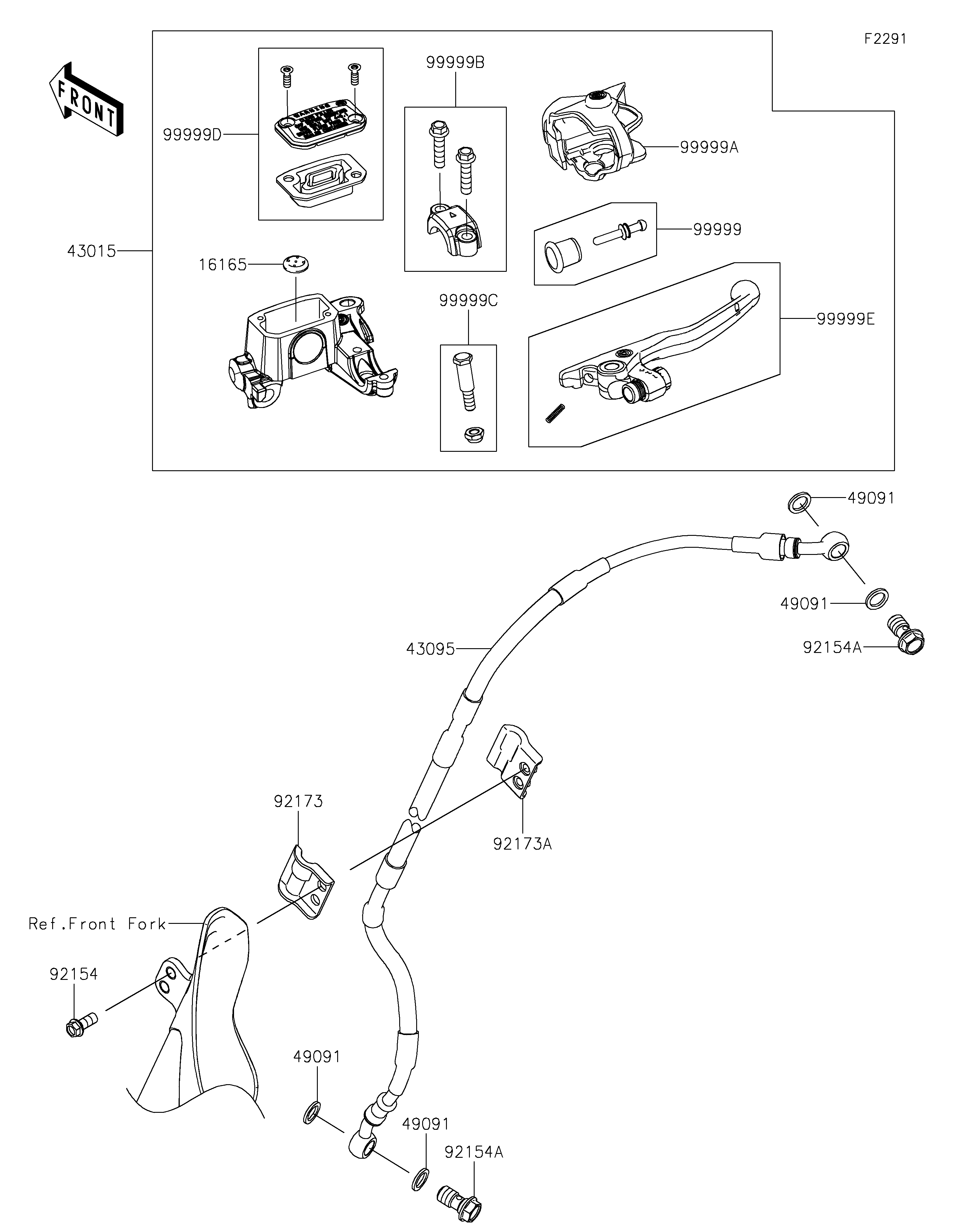 Front Master Cylinder ภาพแยกชิ้นส่วน