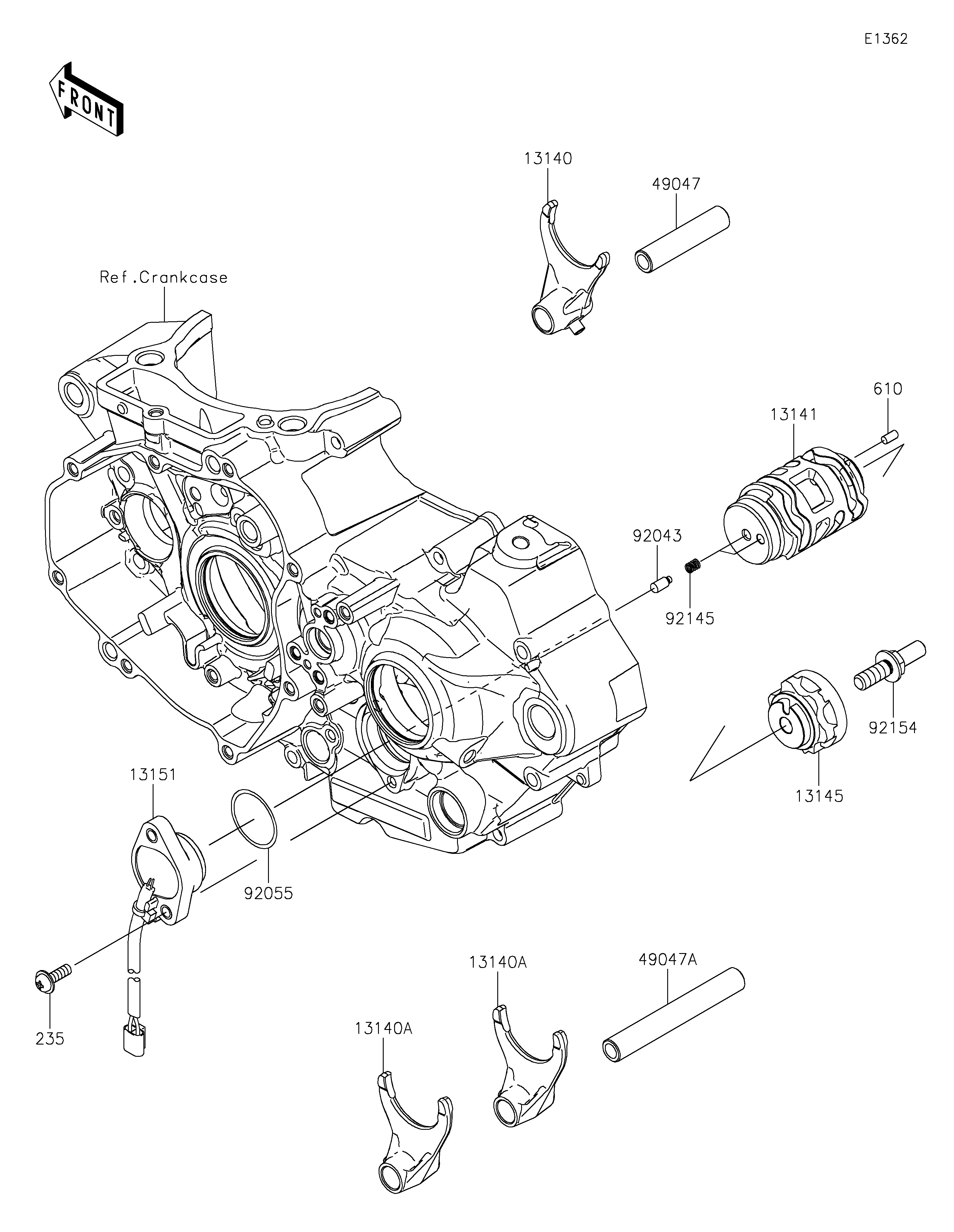 Gear Change Drum/Shift Fork(s) Despieces