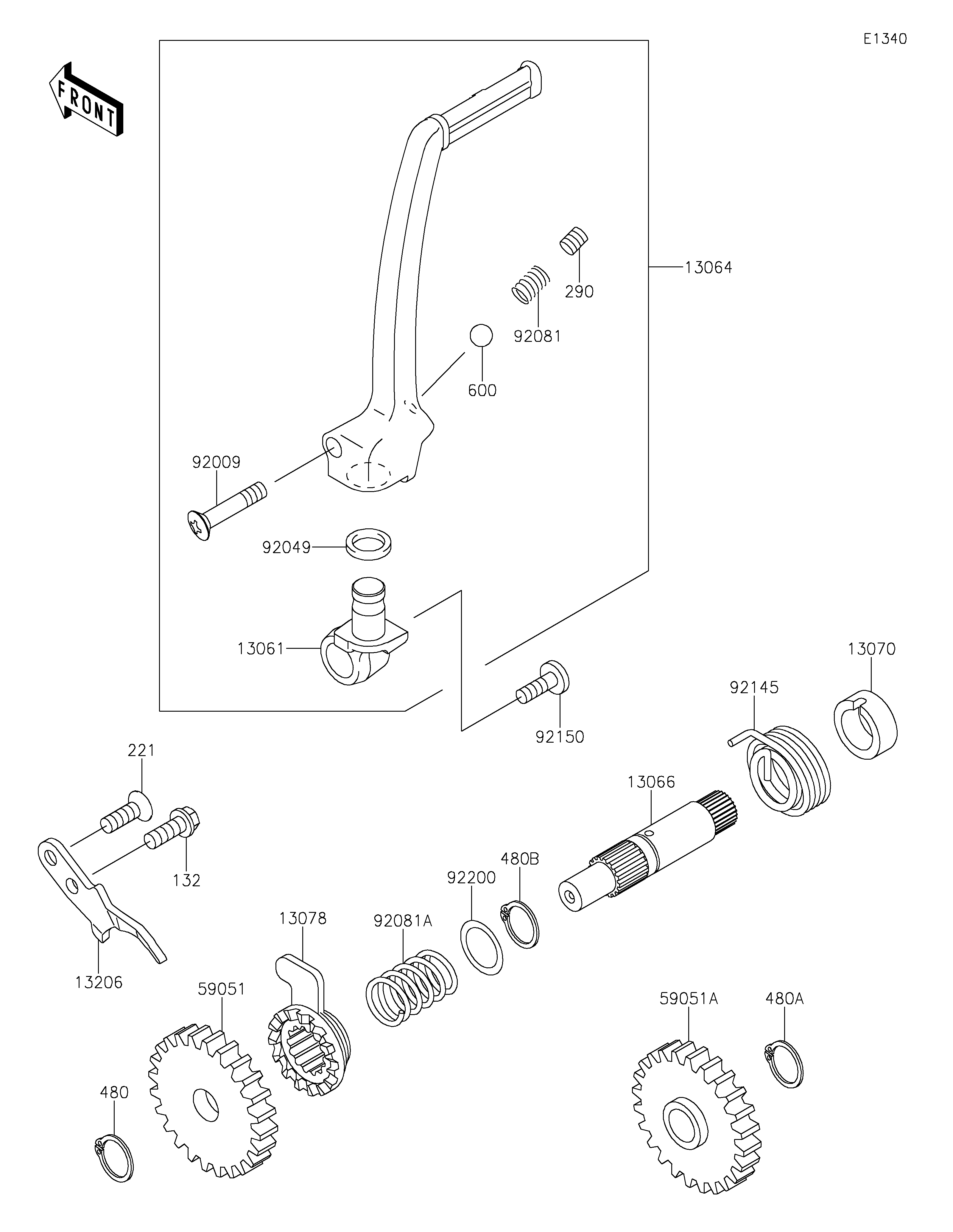 Kickstarter Mechanism ภาพแยกชิ้นส่วน