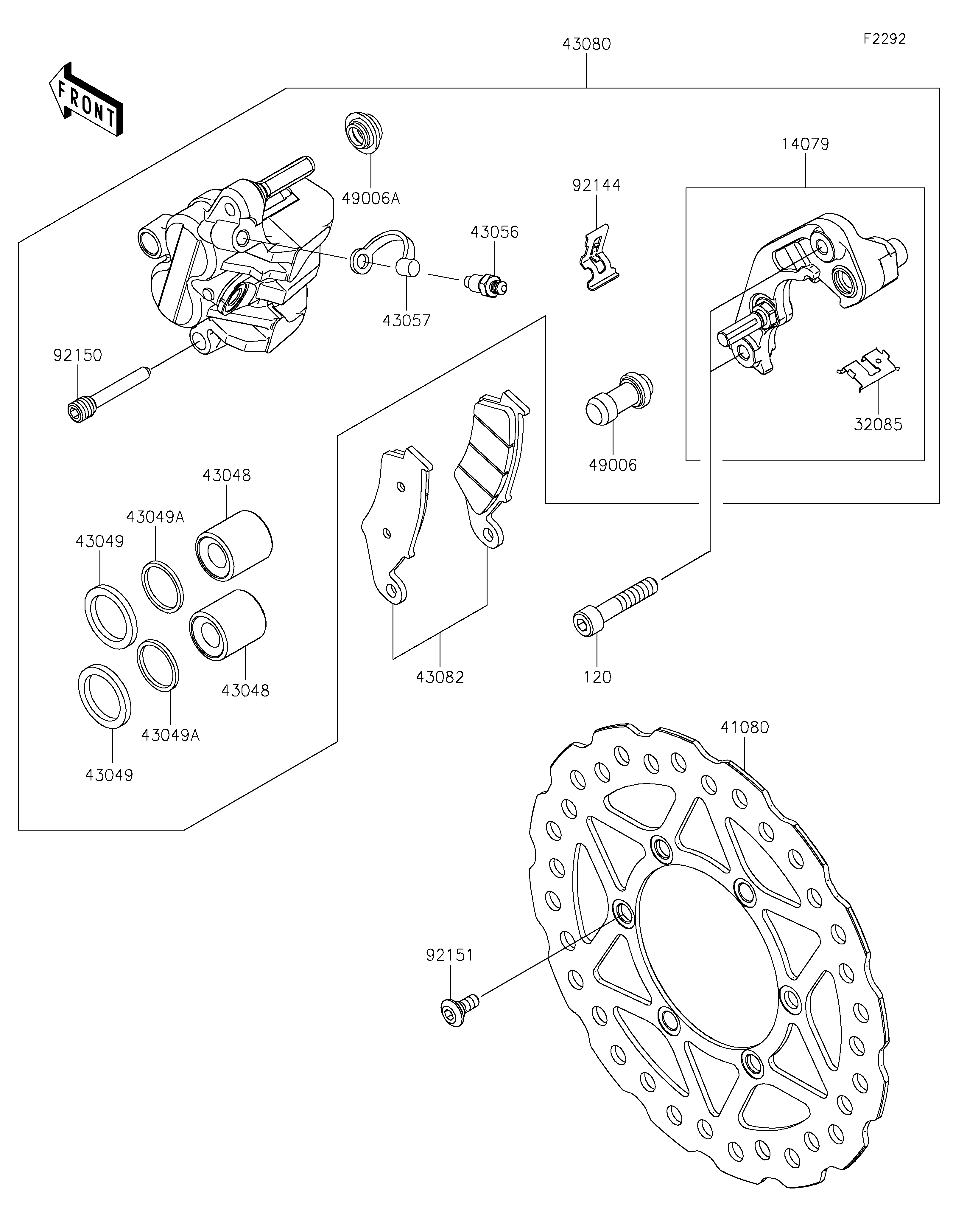 Front Brake Sơ đồ tách chi tiết