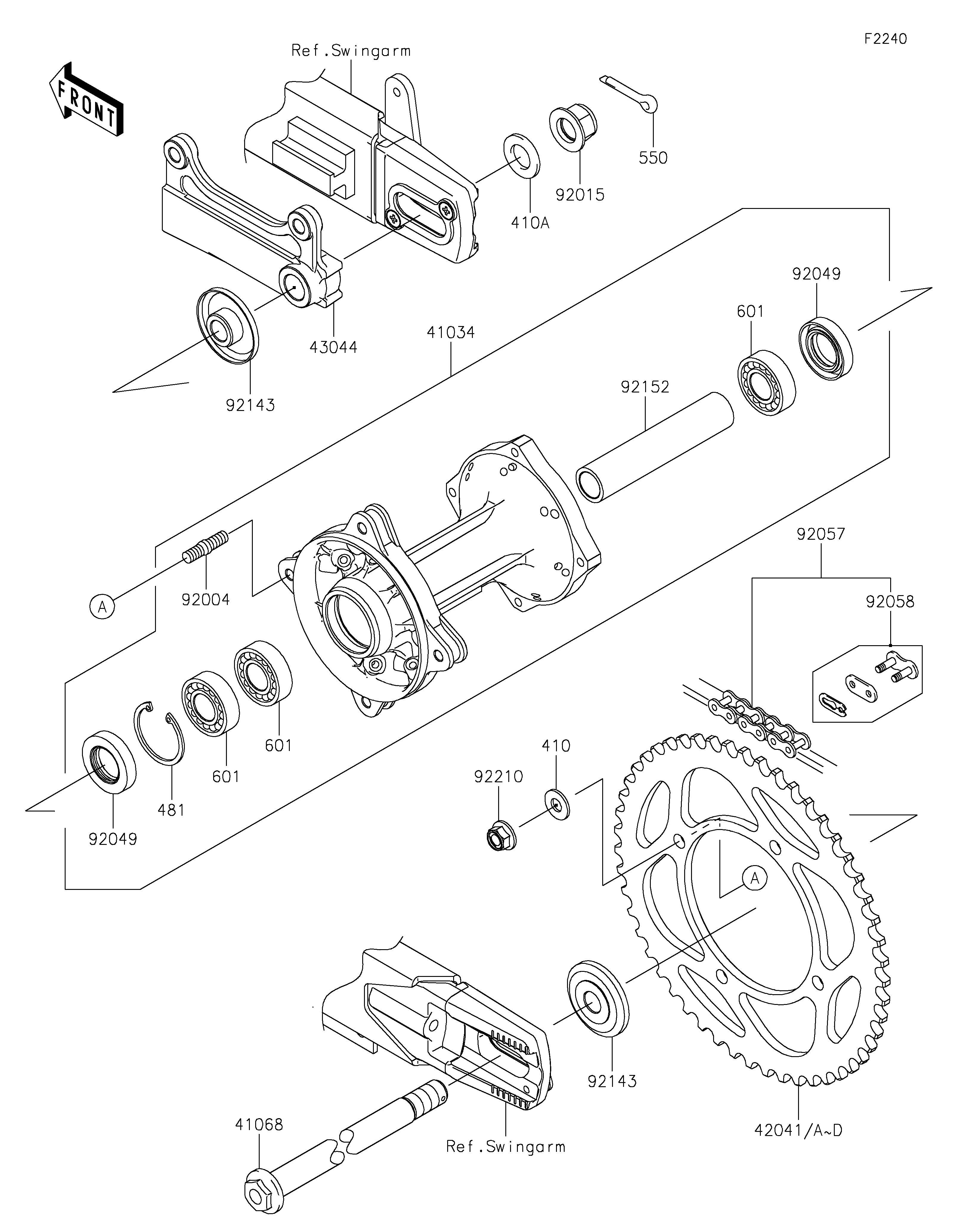 Rear Hub Diagram terurai