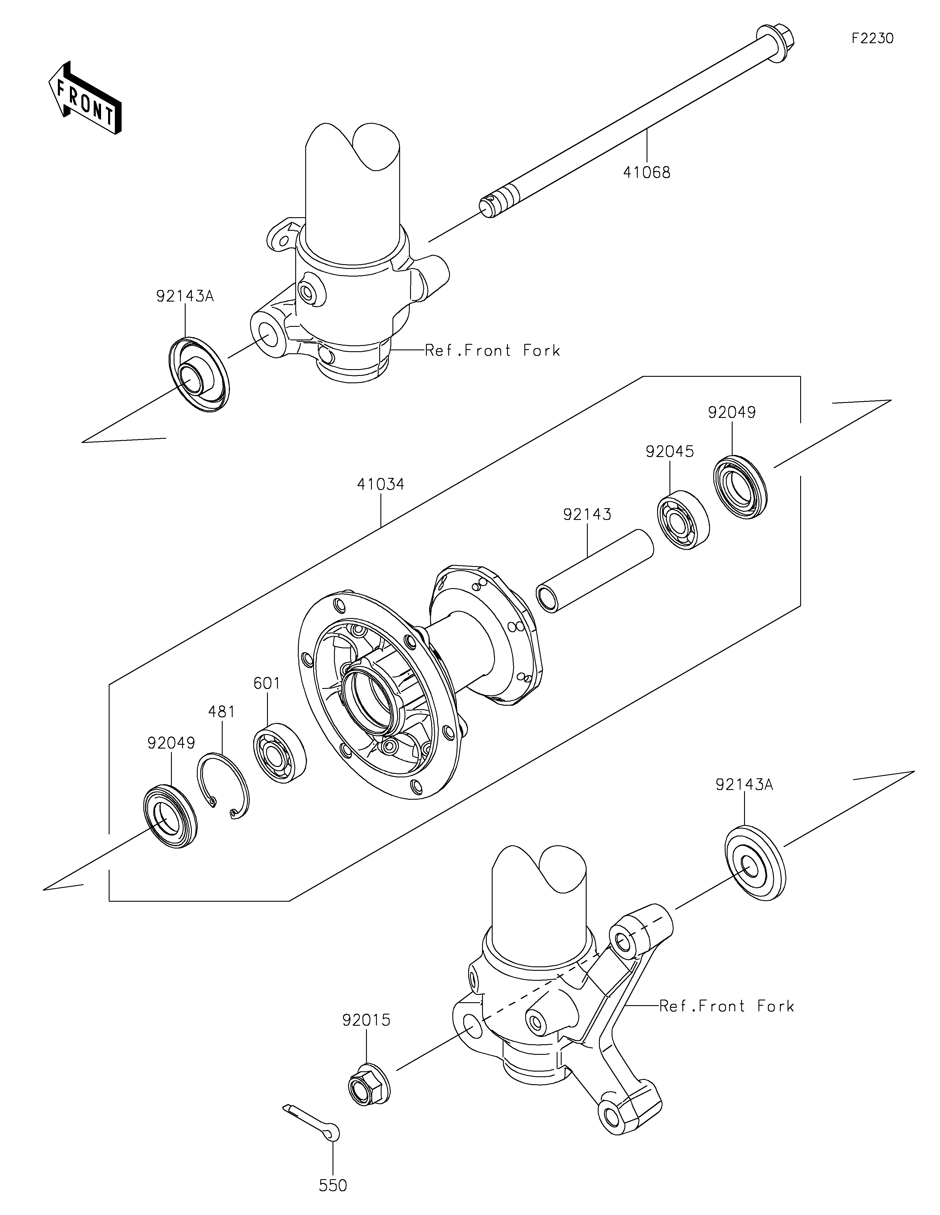 Front Hub Despieces