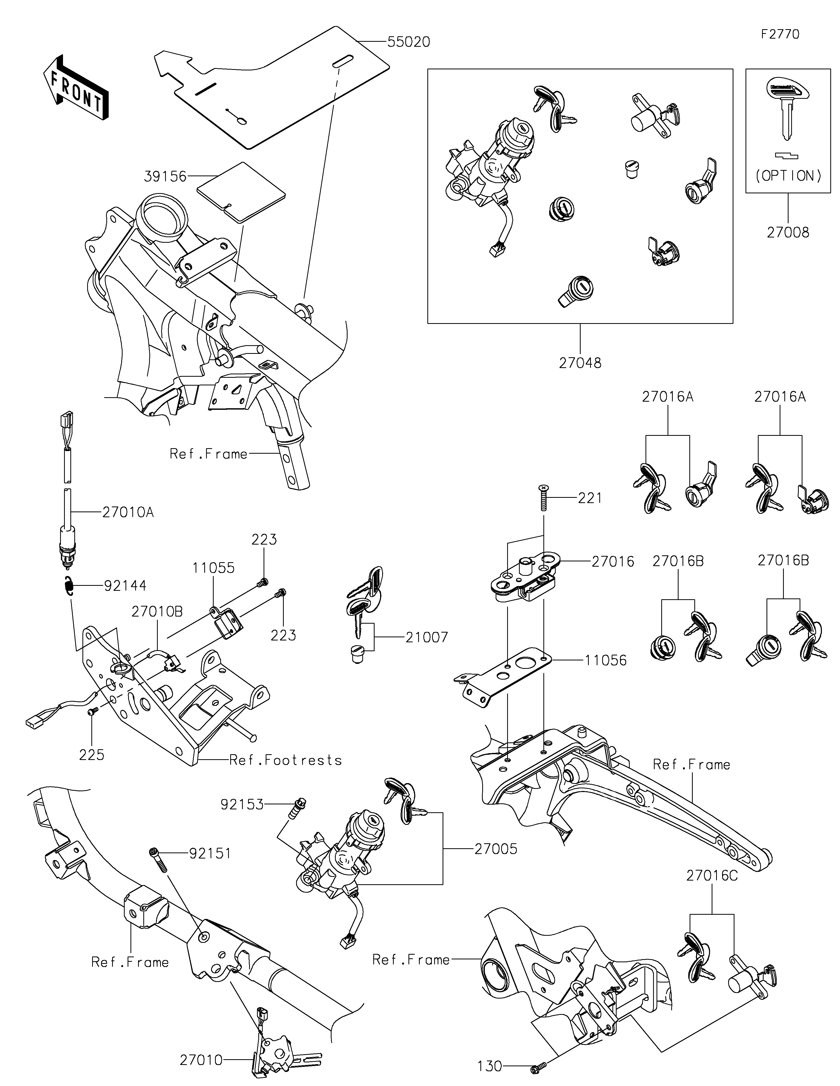 Ignition Switch/Locks/Reflectors ภาพแยกชิ้นส่วน