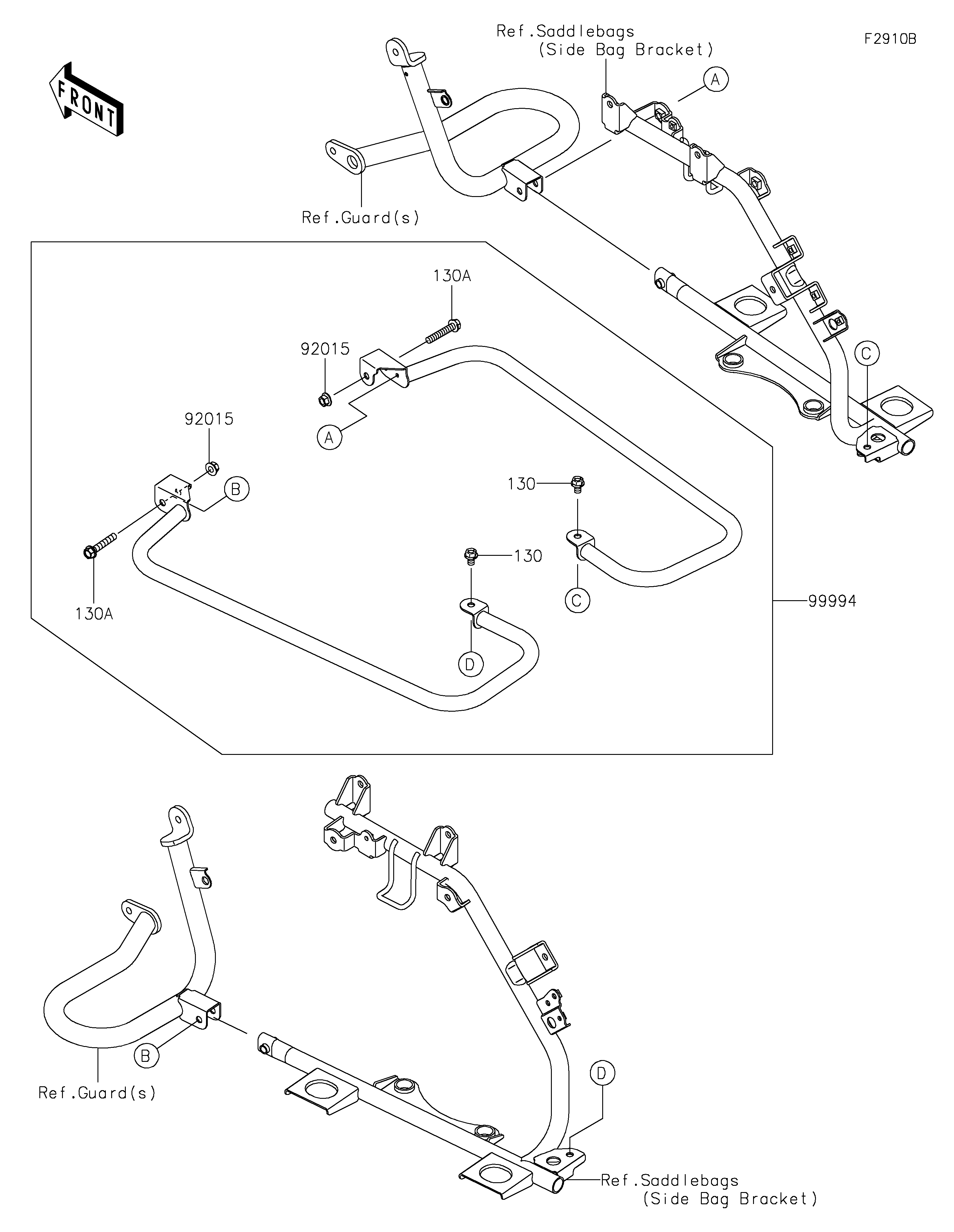 Accessory(Saddlebag Rails) Vistas explodidas