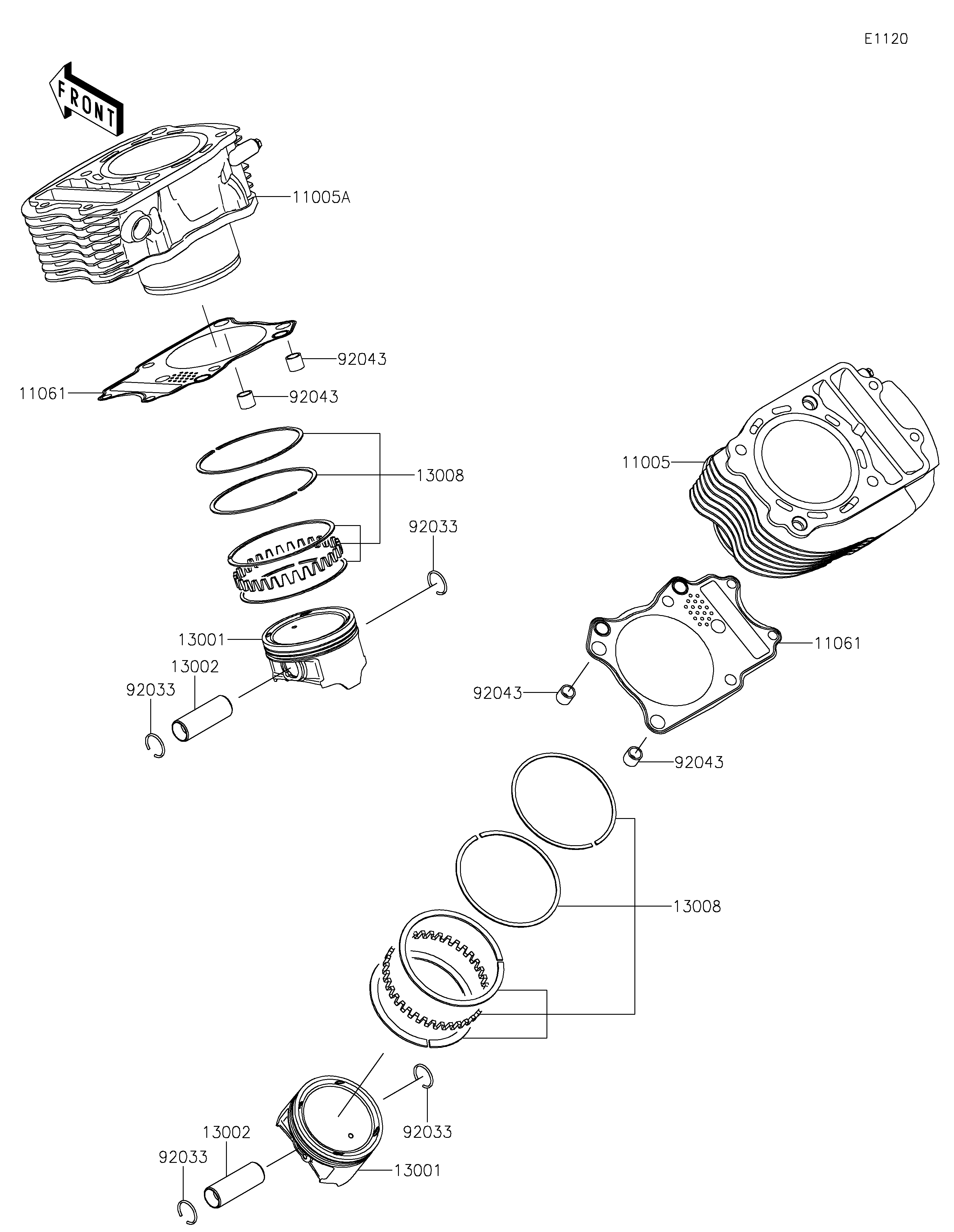Cylinder/Piston(s) Sơ đồ tách chi tiết