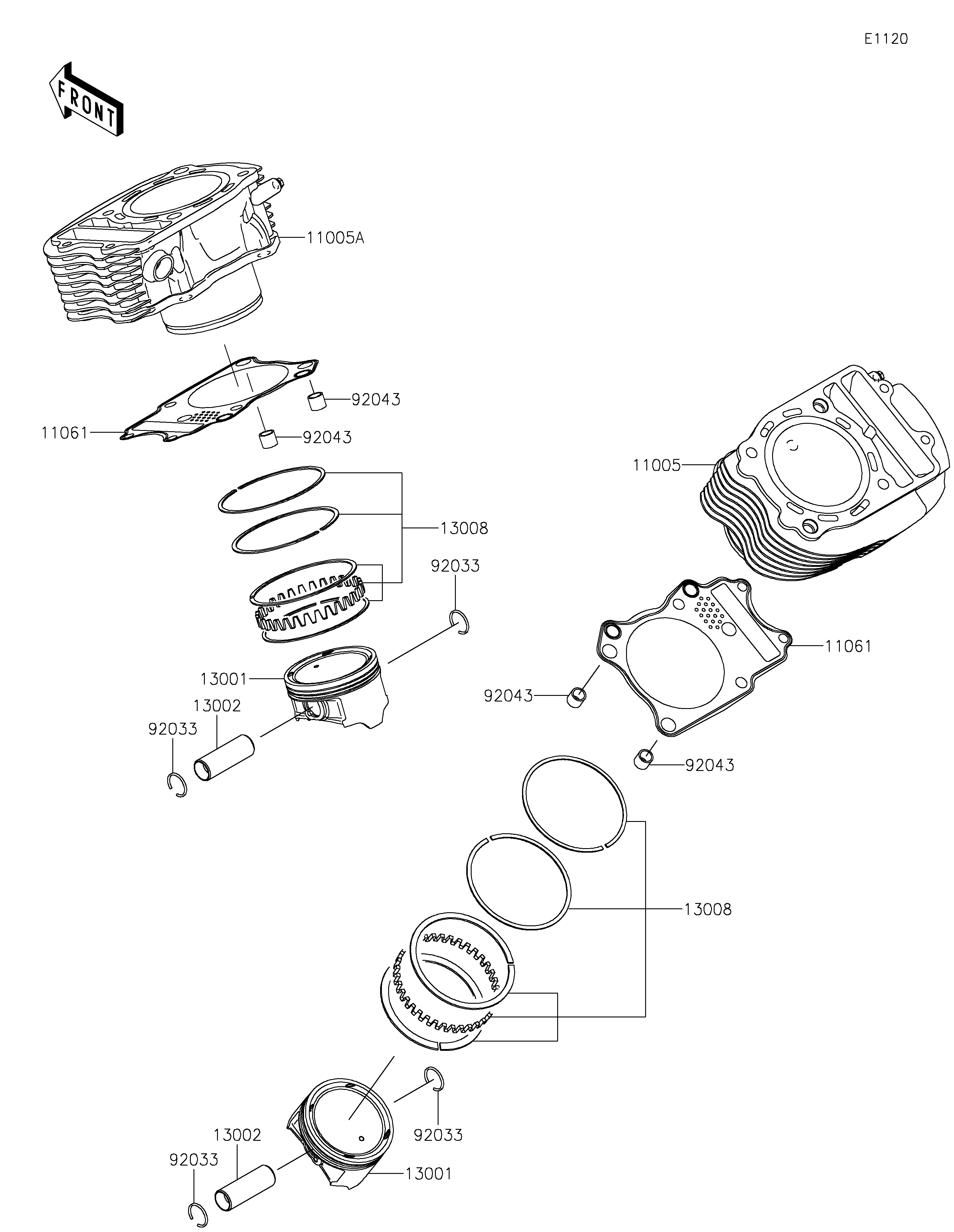 Cylinder/Piston(s) Sơ đồ tách chi tiết