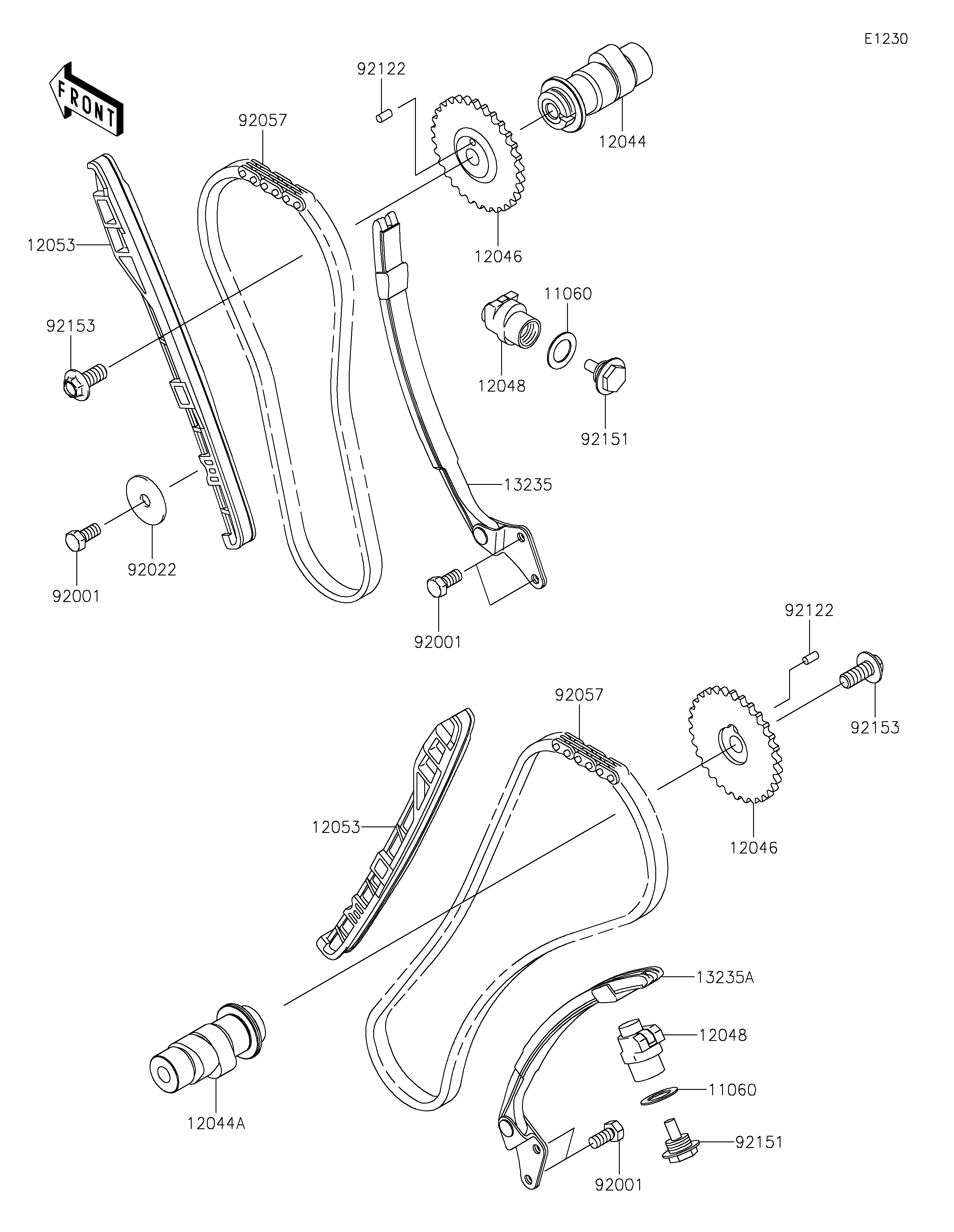Camshaft(s)/Tensioner Diagram terurai