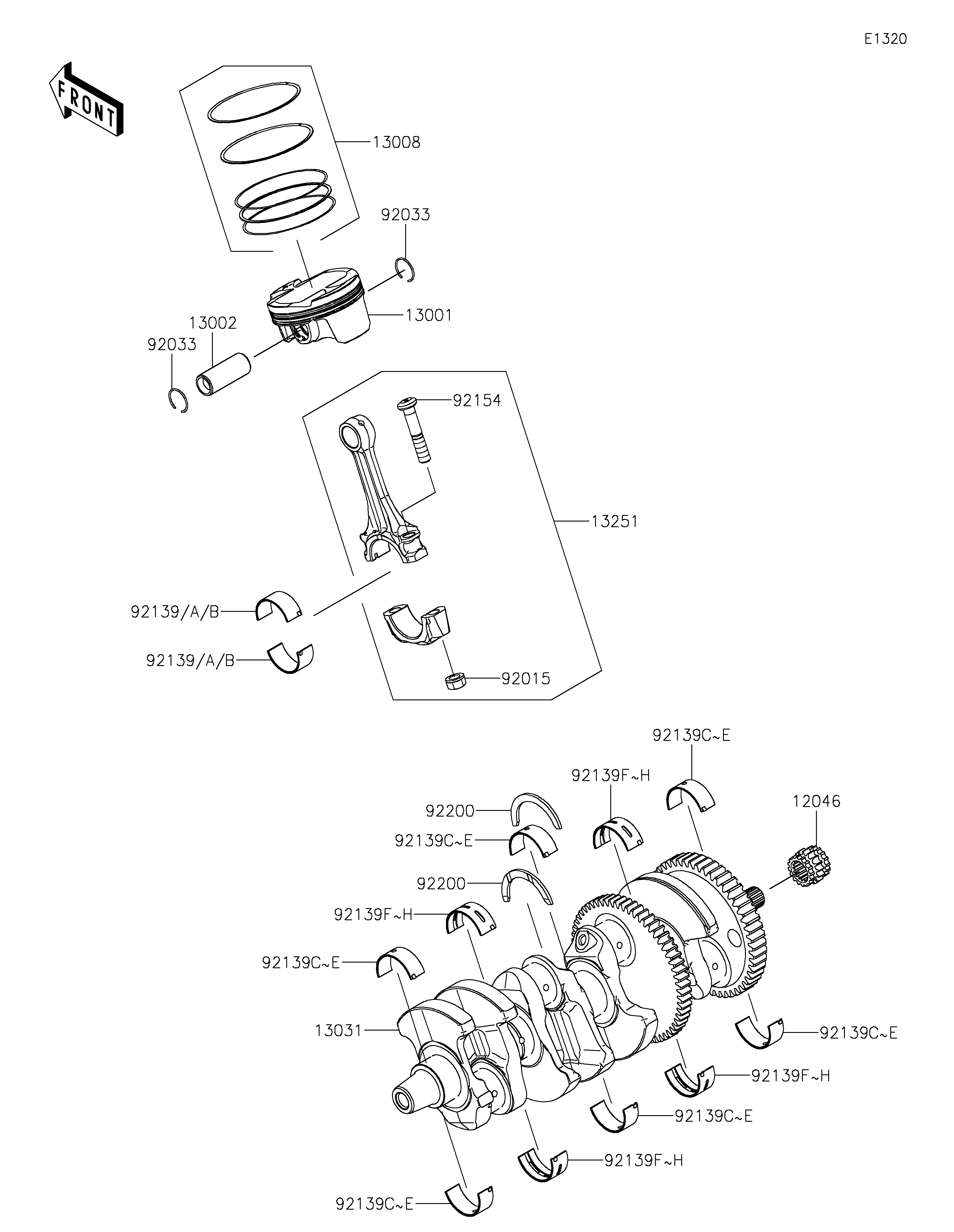 Crankshaft/Piston(s) Exploded diagrams