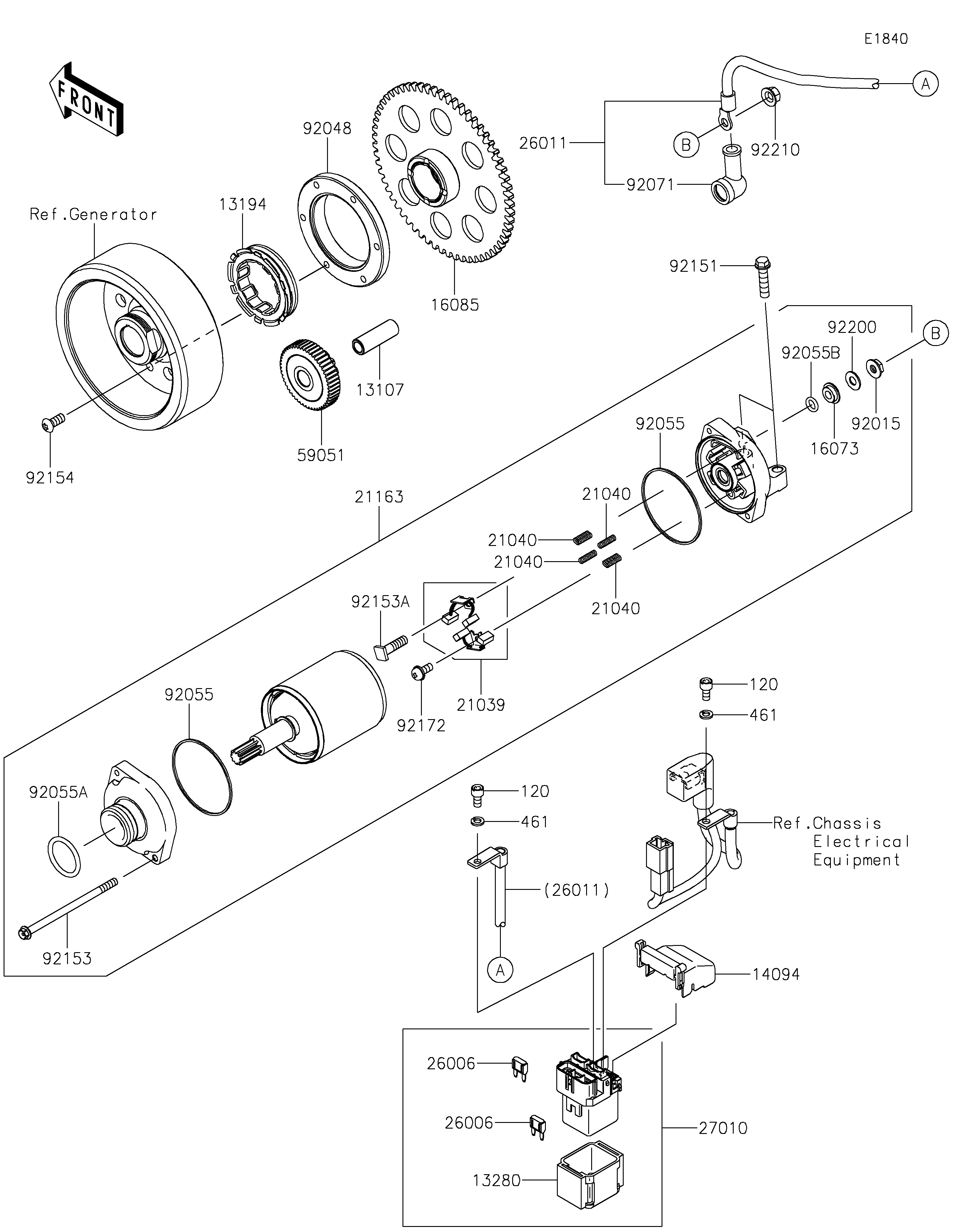 Starter Motor ภาพแยกชิ้นส่วน