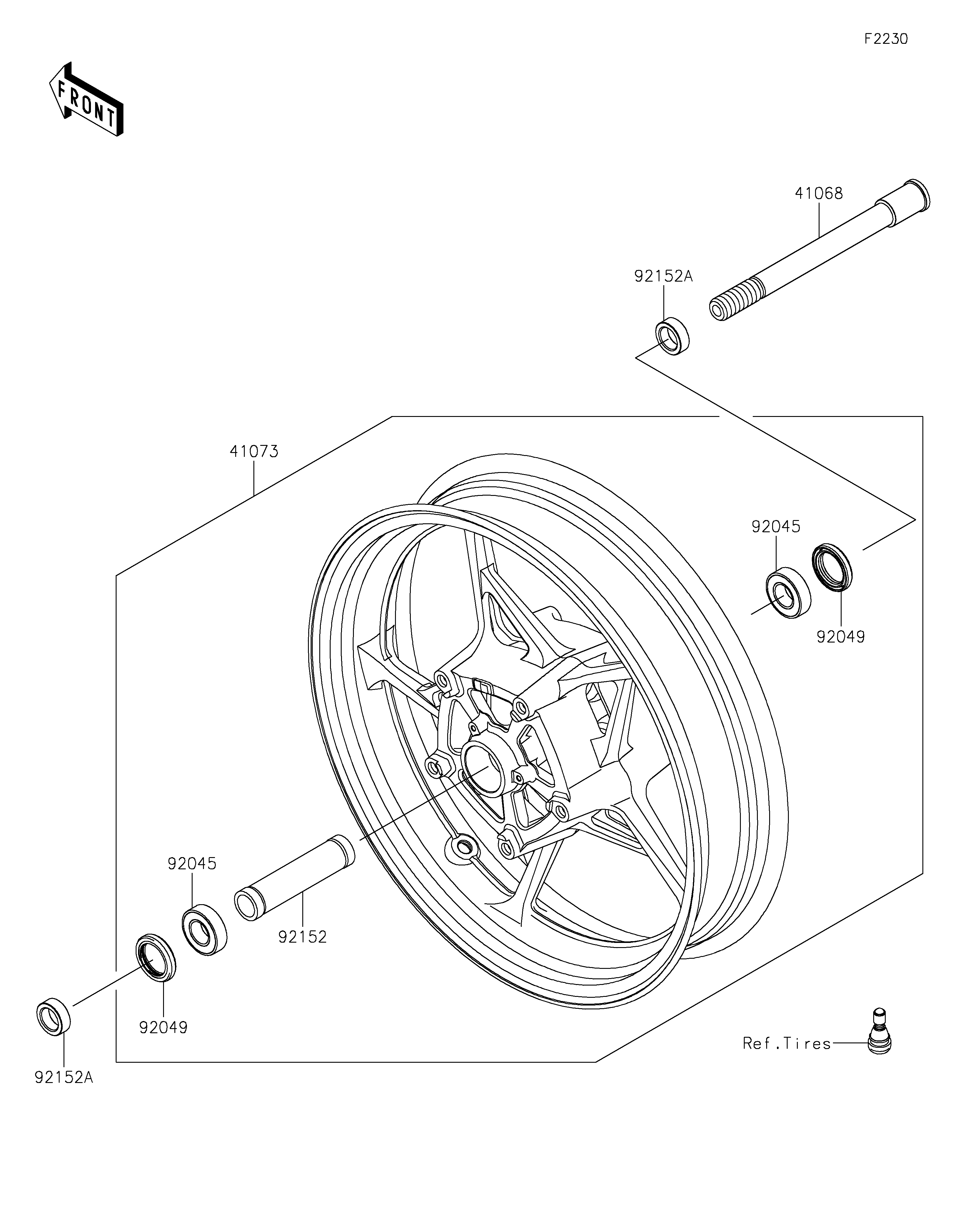 Front Wheel ภาพแยกชิ้นส่วน