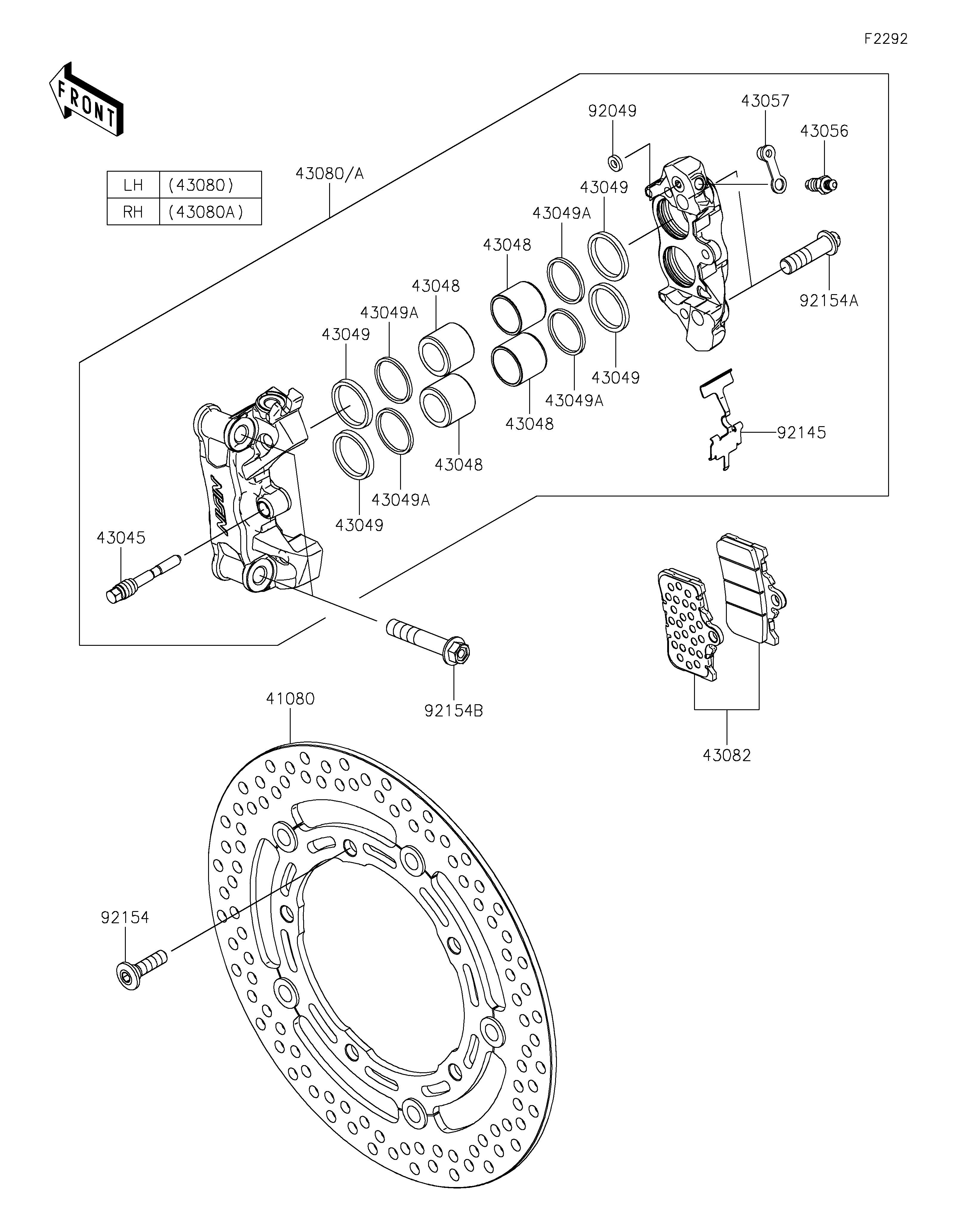 Front Brake ภาพแยกชิ้นส่วน