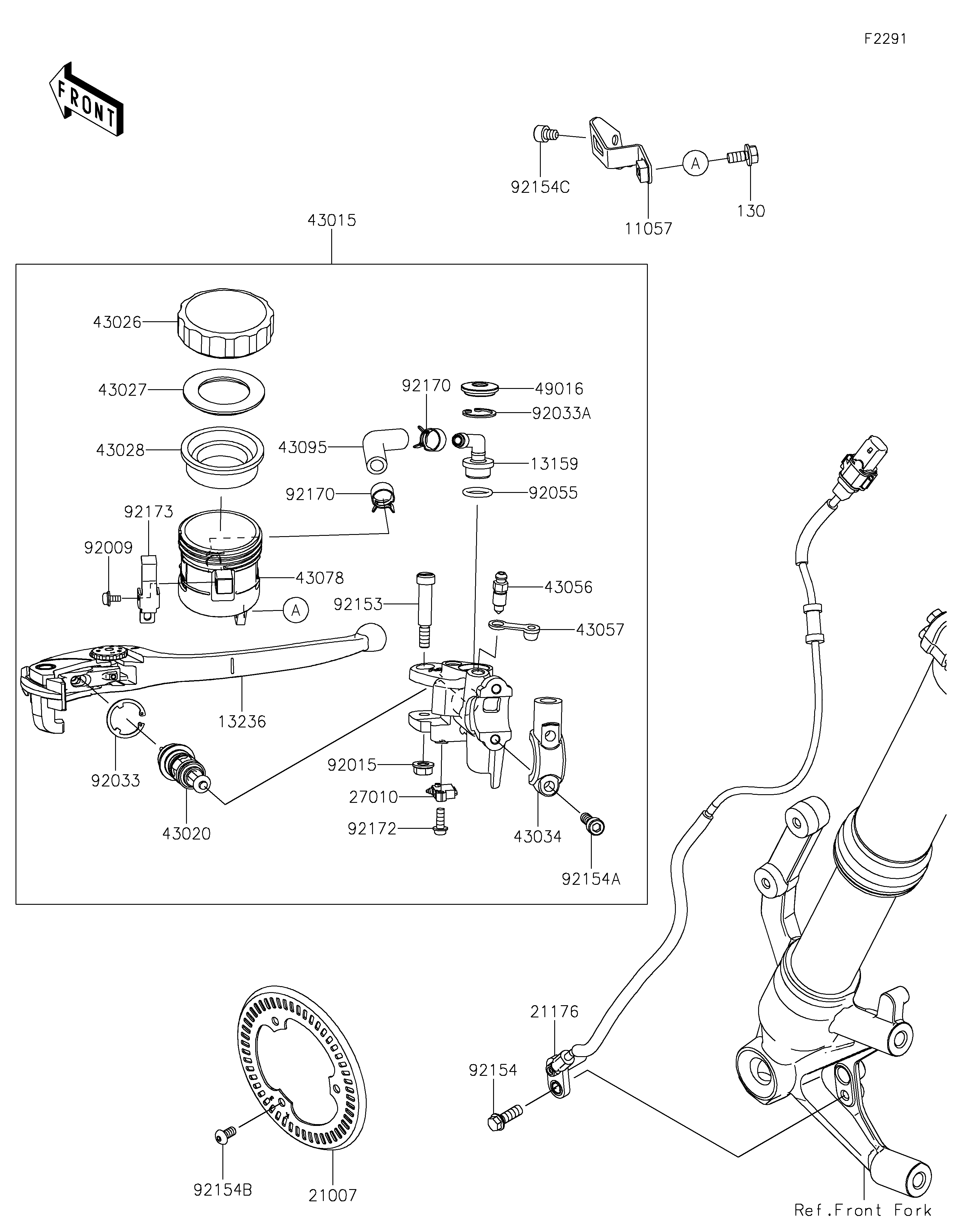Front Master Cylinder ภาพแยกชิ้นส่วน