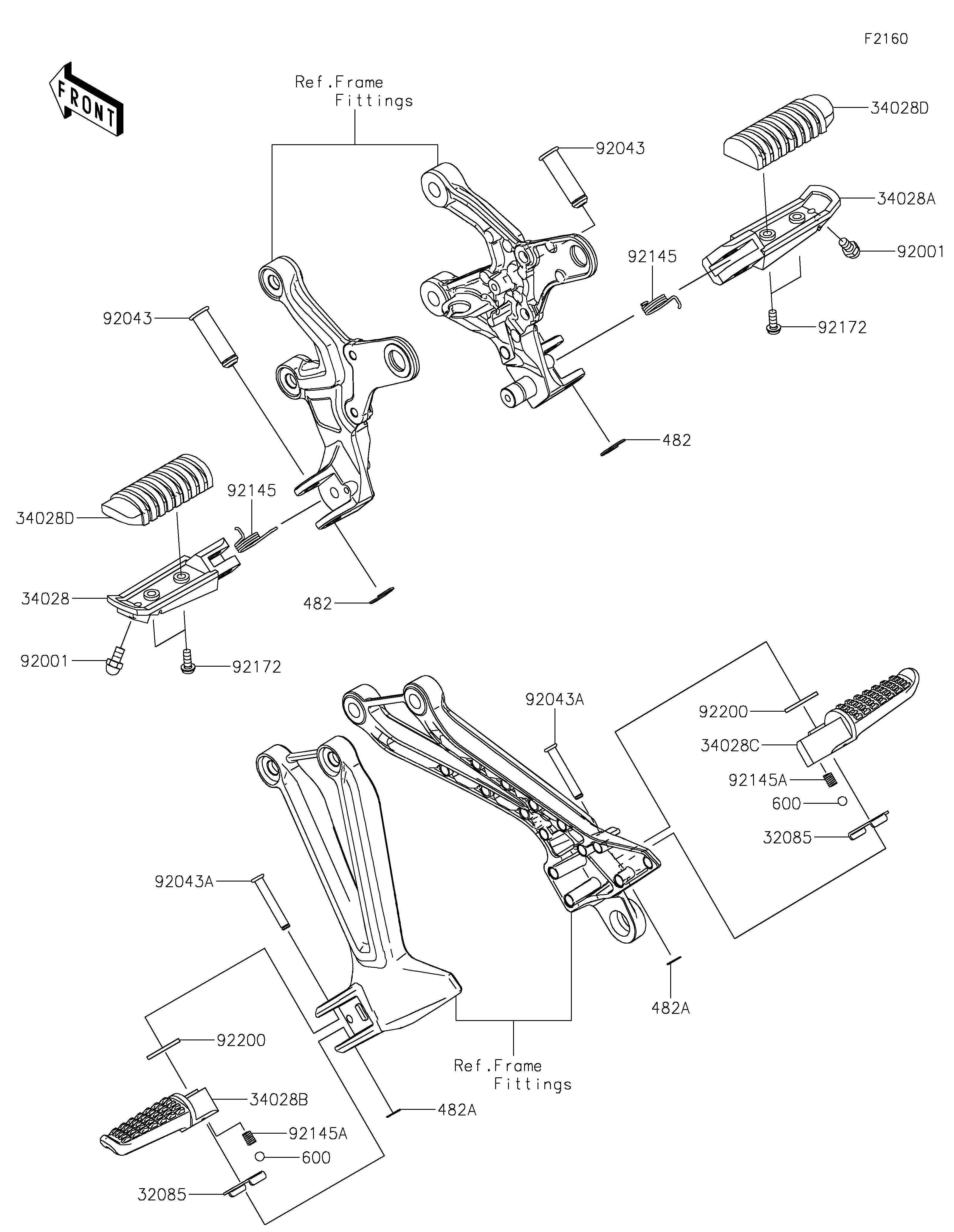 Footrests ภาพแยกชิ้นส่วน